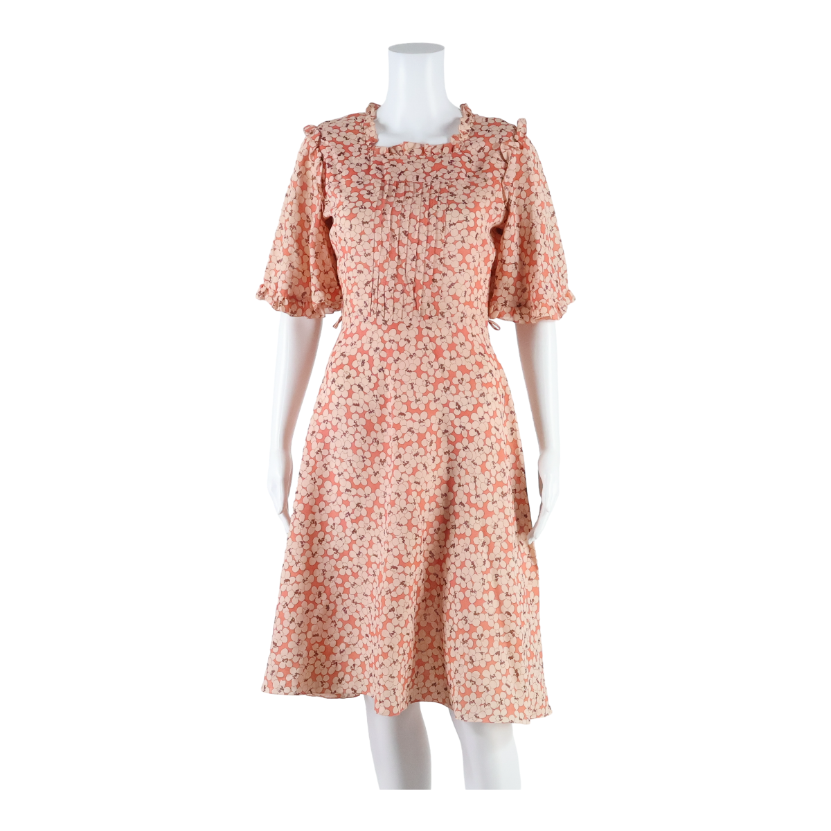 Womens A-Line Dress Pink Floral Short Sleeve Long S Refurbished - N/A refurbished available on Cerqular