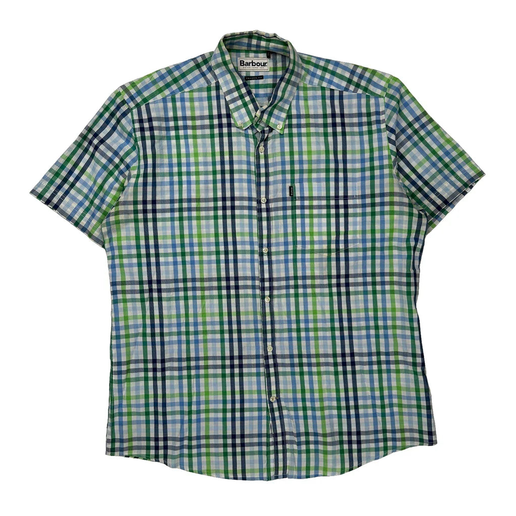 Buy Barbour Short Sleeve Shirt - XL Multicoloured Cotton Refurbished - $46.89 Barbour Short Sleeve Shirt - XL Multicoloured Cotton Refurbished - Thrifted (note: this is a term often used to describe second- refurbished available on Cerqular