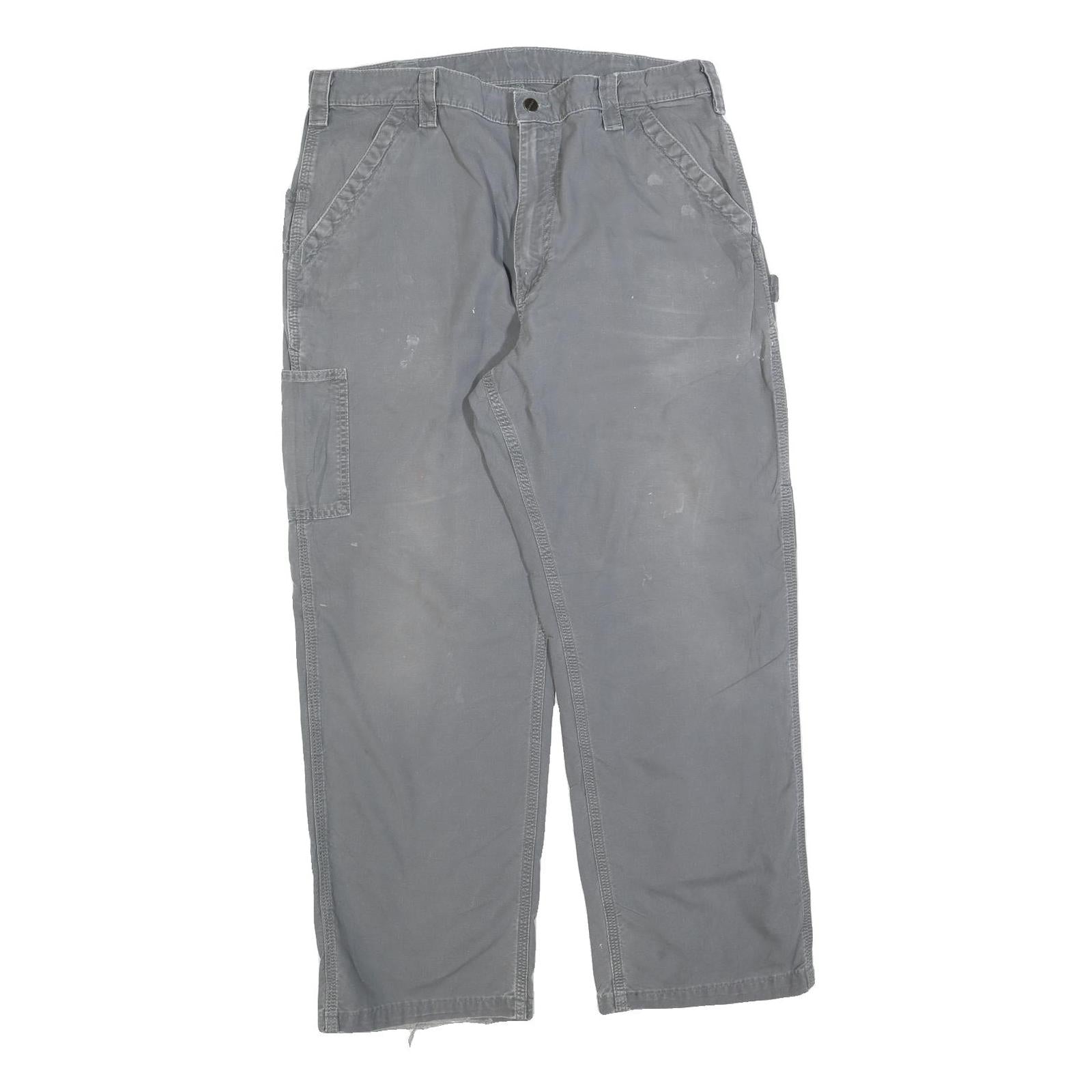 CARHARTT Mens Cotton Blend Relaxed Grey Trousers W38 L32 Workwear Utility Refurbished - N/A refurbished available on Cerqular