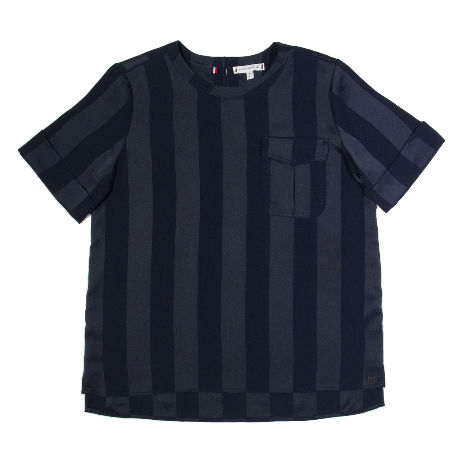 TOMMY HILFIGER Womens Printed Top Blue Striped UK 8 Refurbished - N/A refurbished available on Cerqular