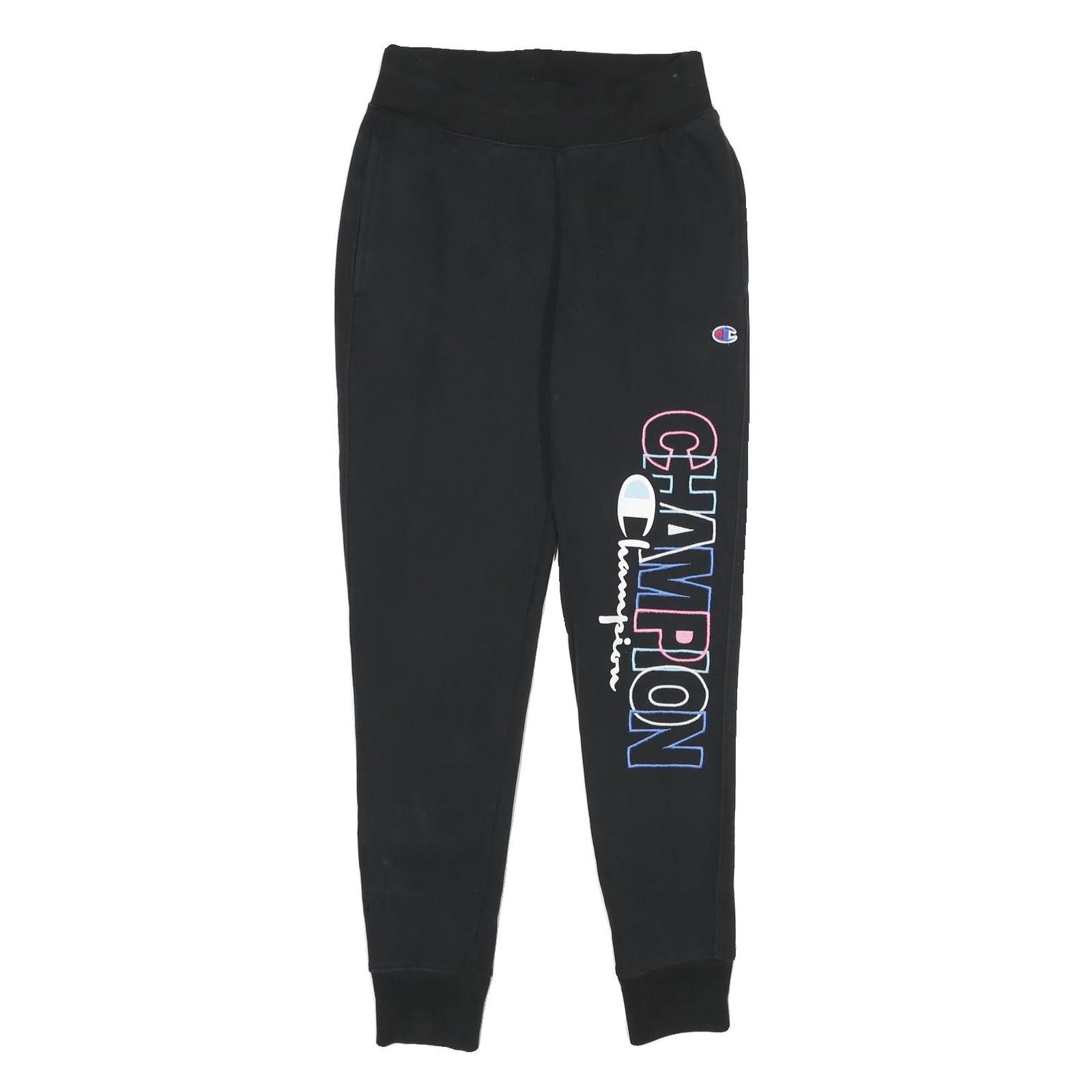 CHAMPION REVERSE WEAVE Mens Joggers Black Slim Tapered S W26 L30 Champion Logo Refurbished - N/A refurbished available on Cerqular