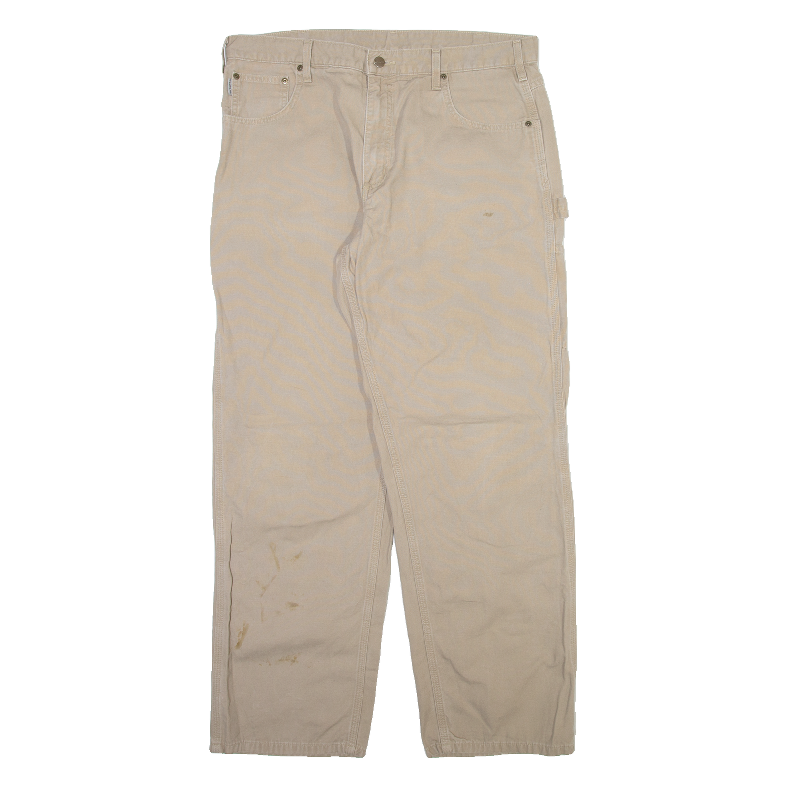 CARHARTT Carpenter Mens Trousers Beige Loose Straight W38 L32 Refurbished - N/A refurbished available on Cerqular