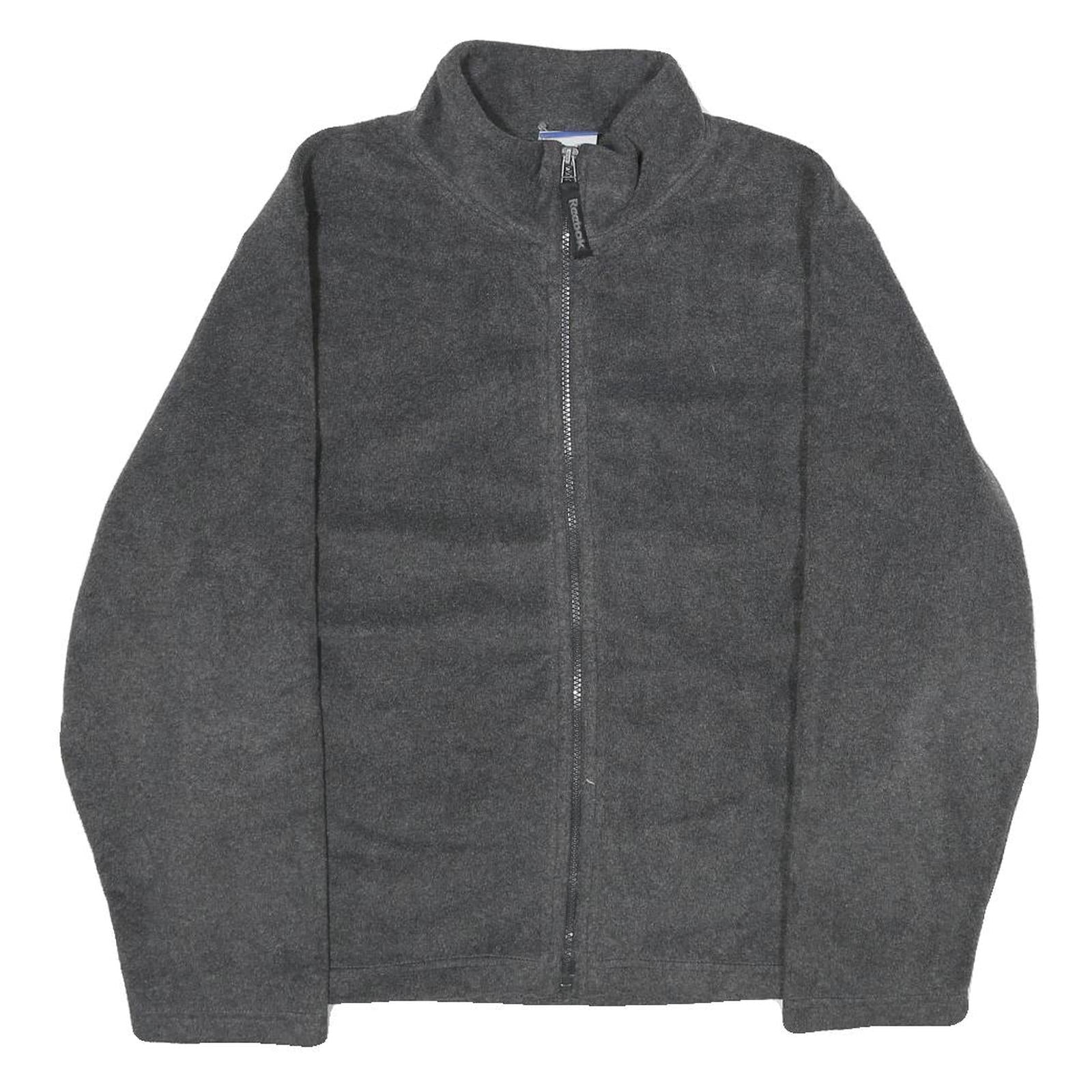 REEBOK Mens Grey Jacket M Polyester Plain Zip Casual Sports Zip-Up Refurbished - N/A refurbished available on Cerqular