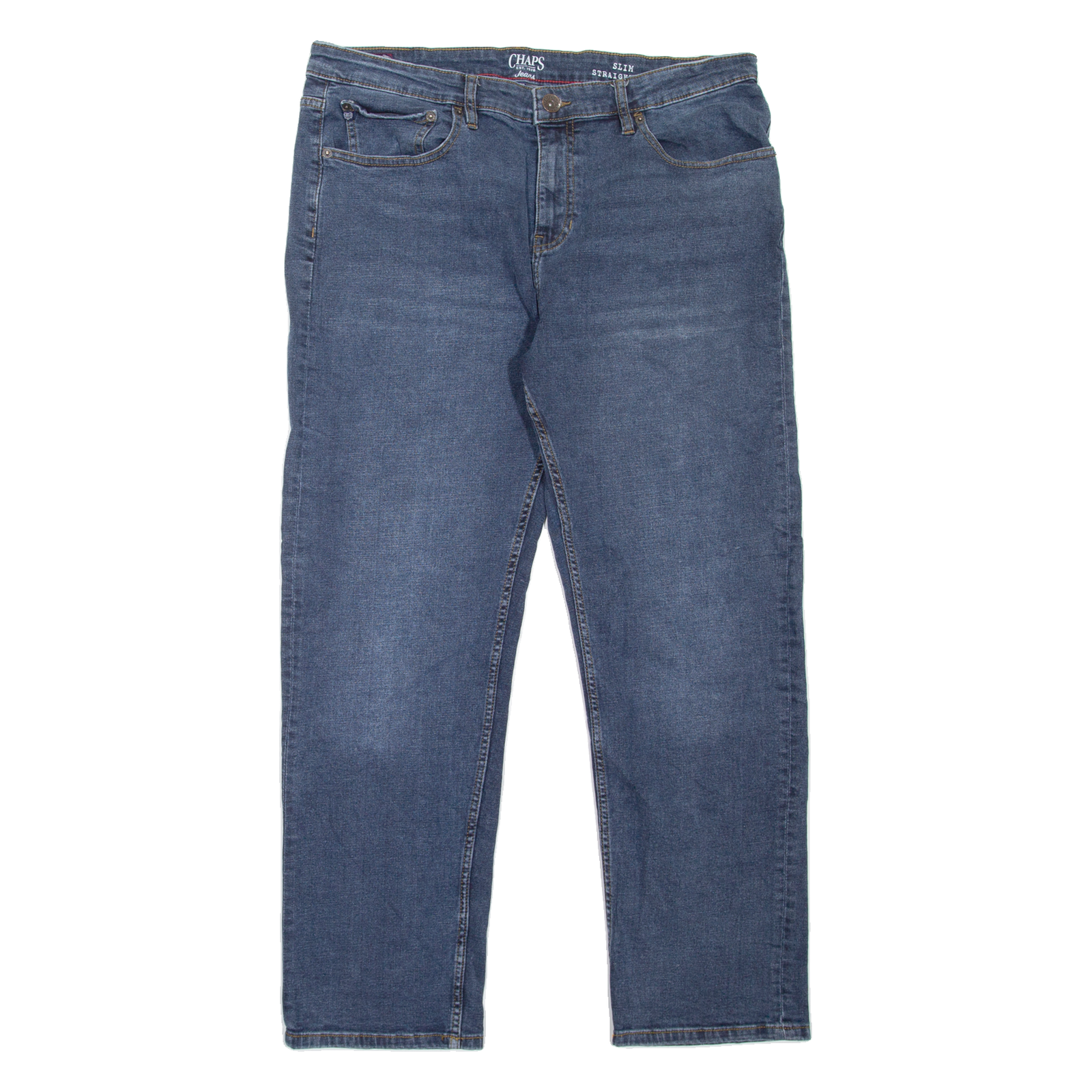CHAPS Mens Jeans Blue Slim Straight Stone Wash W36 L29 Refurbished - N/A refurbished available on Cerqular