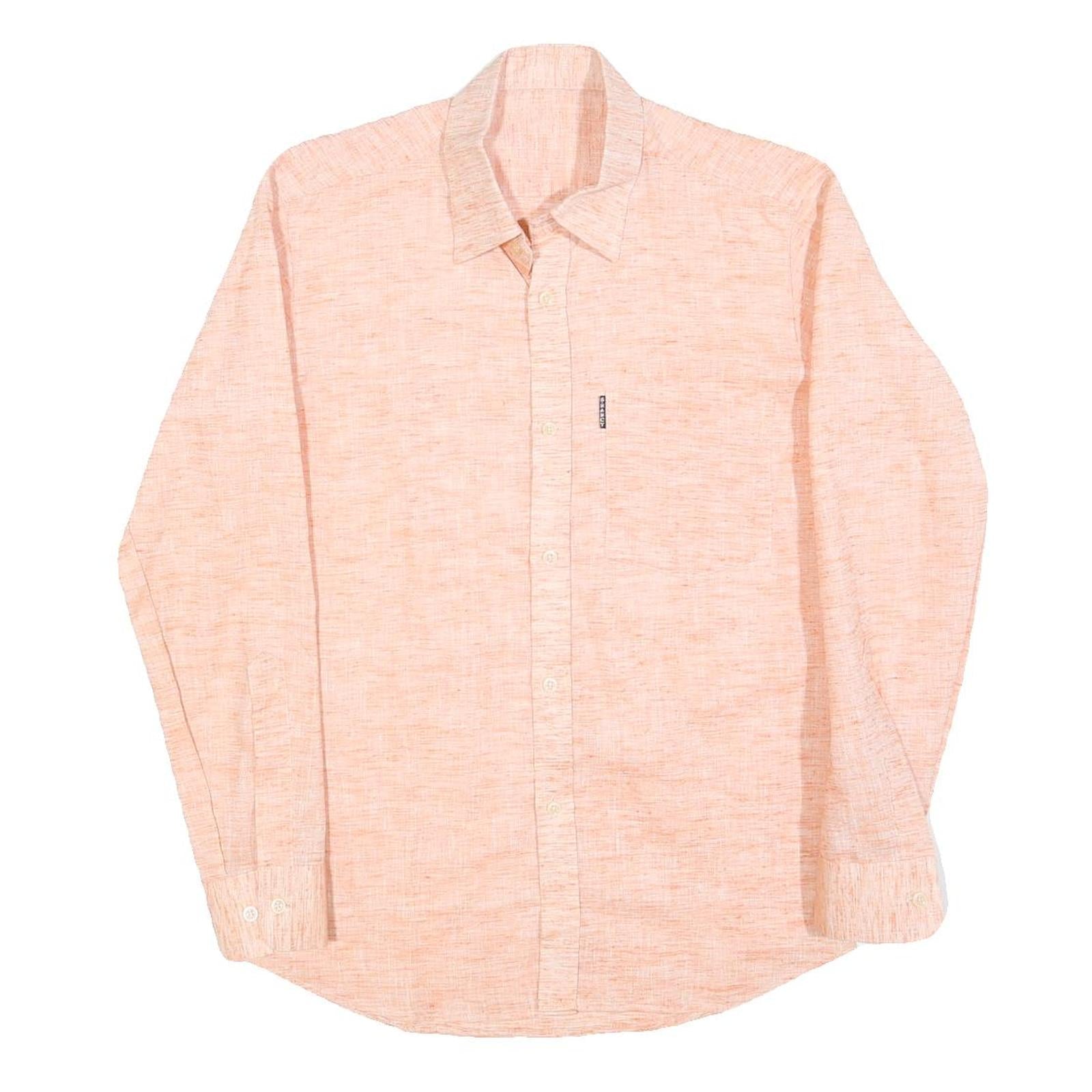 BHANCY Mens Peach Cotton Blend Shirt S Casual Lightweight Long Sleeve Refurbished - N/A refurbished available on Cerqular
