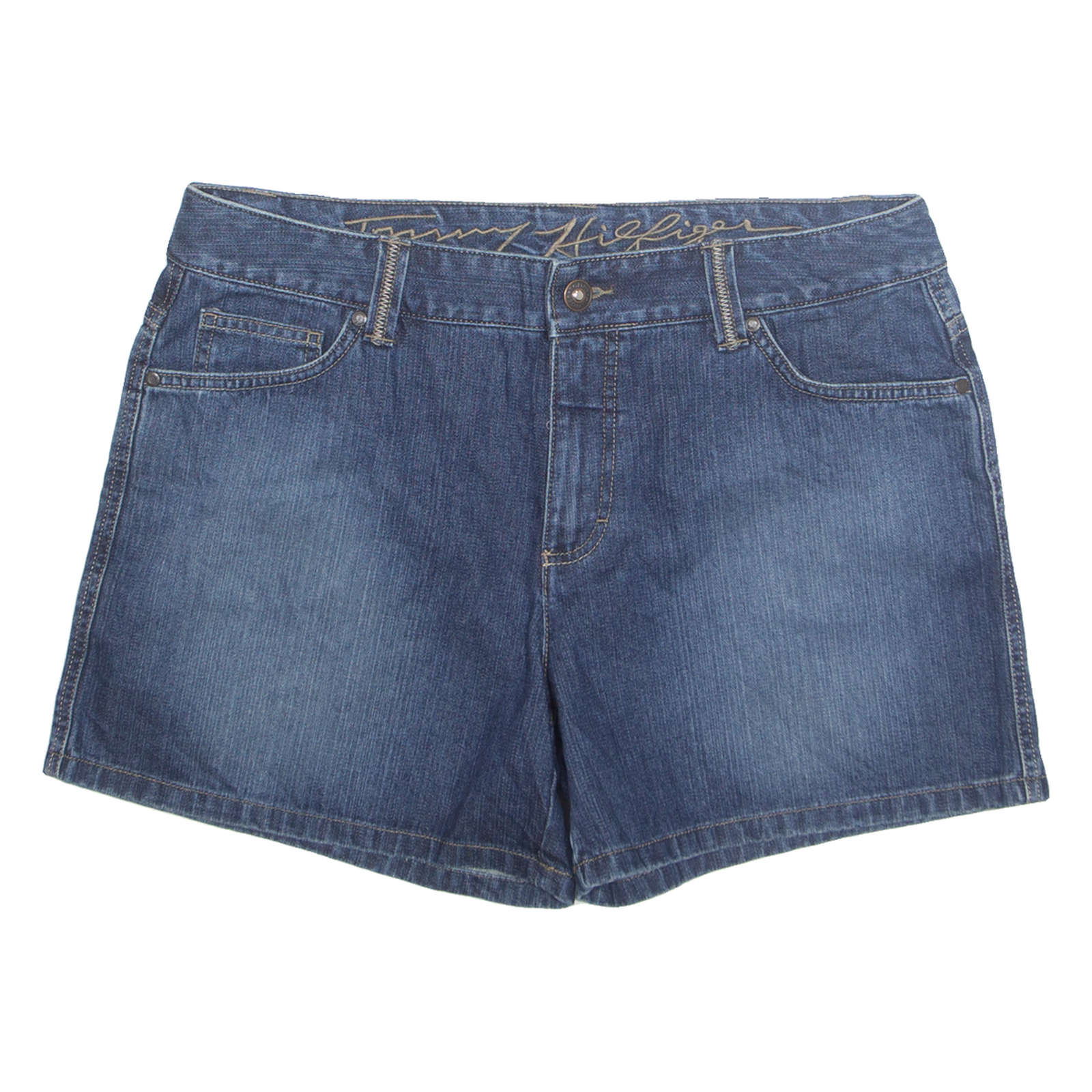 TOMMY HILFIGER Womens Denim Shorts Blue L W35 Refurbished - N/A refurbished available on Cerqular
