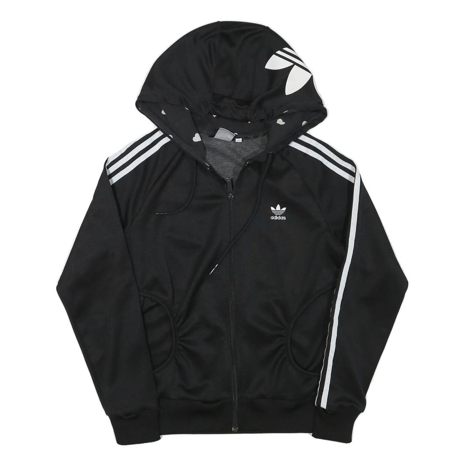 ADIDAS Womens Black Full Zip Hoodie XS Classic Trefoil Logo Sweatshirt Refurbished - N/A refurbished available on Cerqular