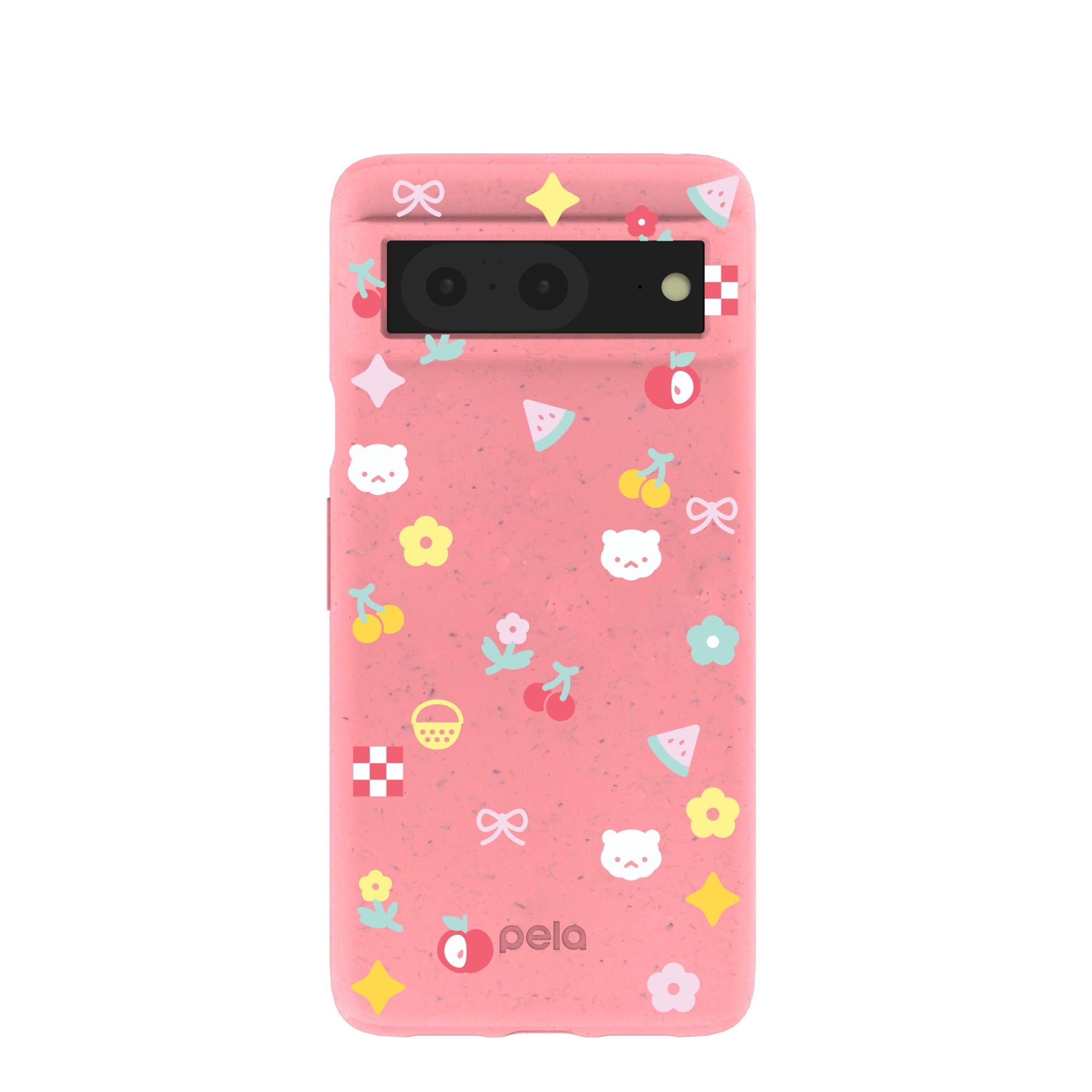 Bubblegum Pink Pretty Picnic Google Pixel 8 Case Refurbished - Pela Case refurbished available on Cerqular