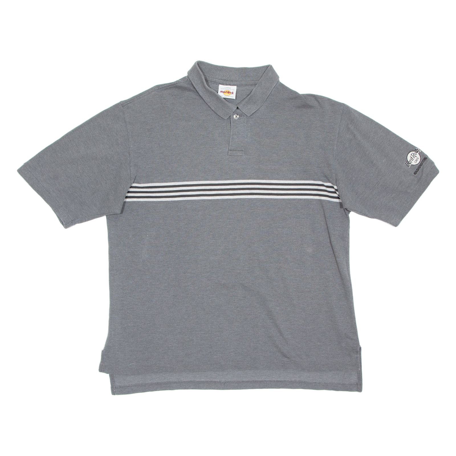 HARD ROCK CAFE Washington Mens Polo Shirt Grey L Refurbished - N/A refurbished available on Cerqular