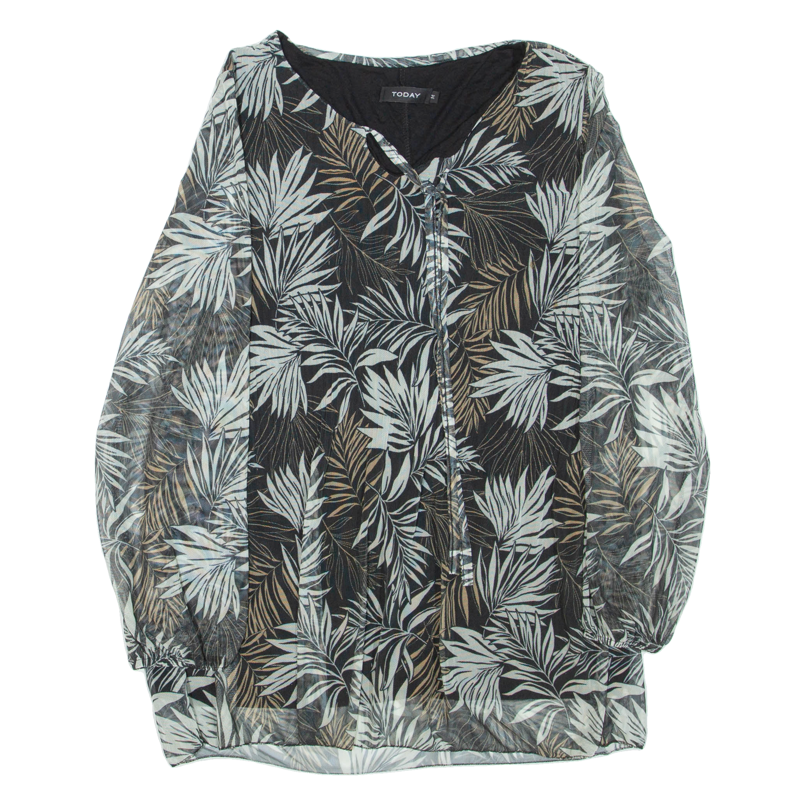 TODAY Womens Mini Dress Black Floral Long Sleeve Short M Refurbished - N/A refurbished available on Cerqular