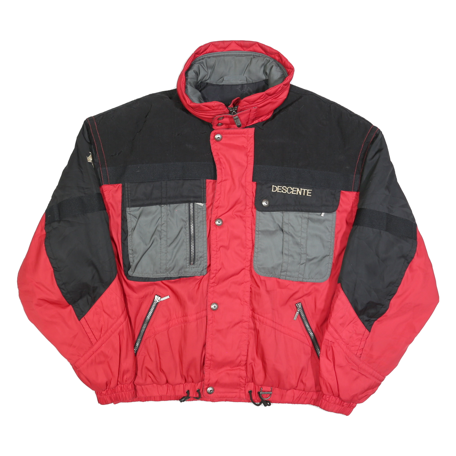 DESCENTE Mens Red & Black Jacket XL Polyester Blend Zip Long Sleeve Outdoors Refurbished - N/A refurbished available on Cerqular
