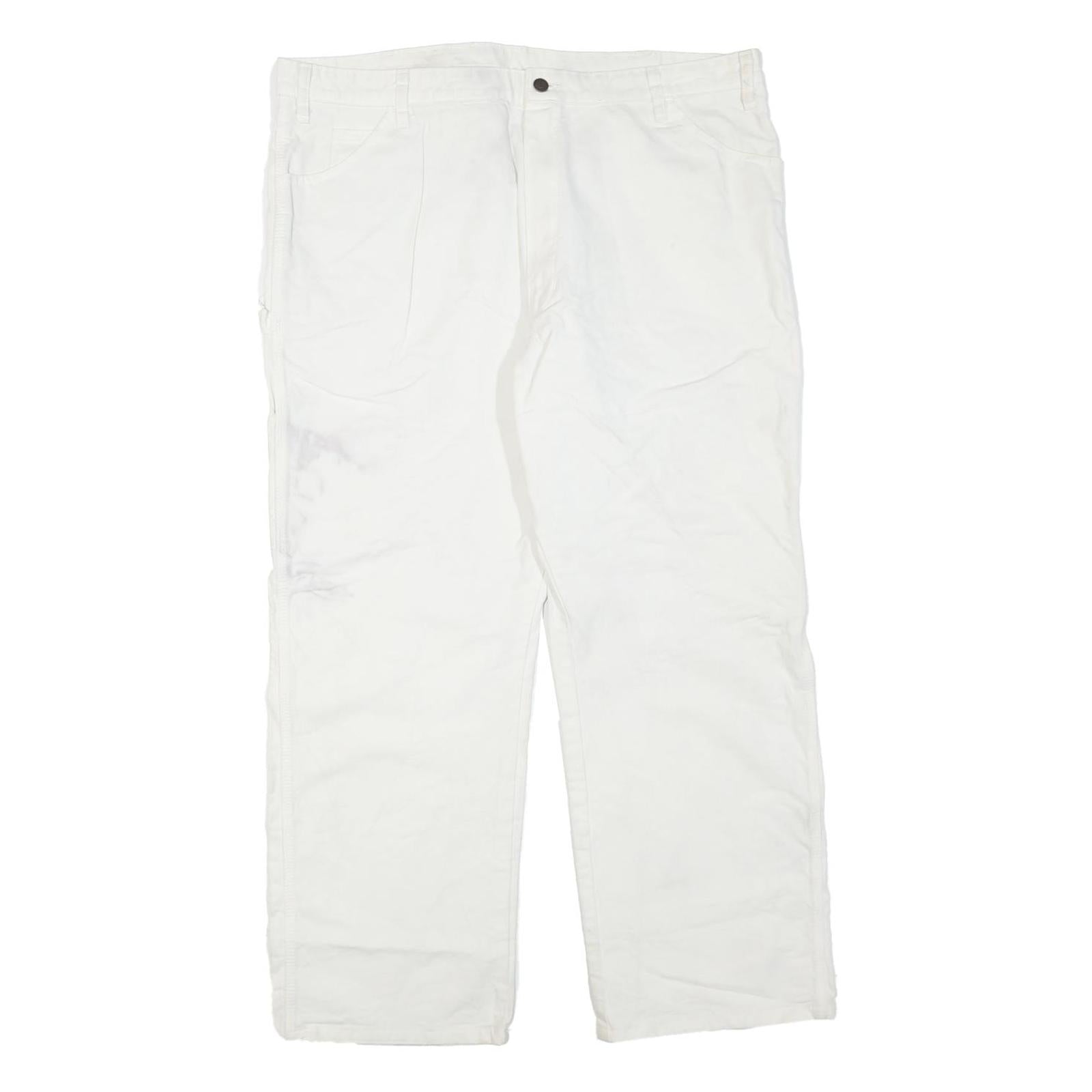 DICKIES Womens White Regular Fit Straight Denim Jeans Cotton Blend W42 L29 Refurbished - N/A refurbished available on Cerqular