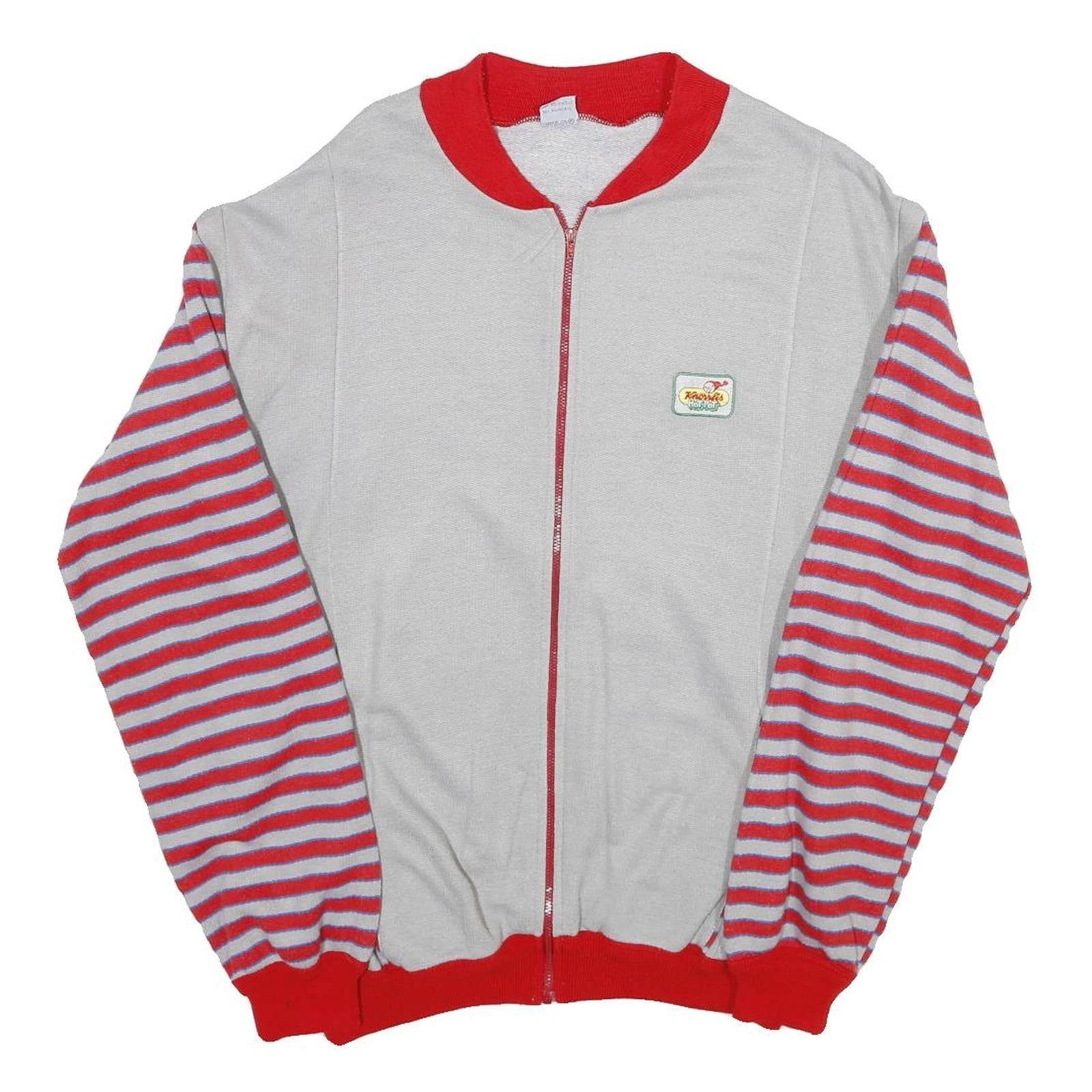 Buy ROBY Mens White & Red Stripe Casual Zip Jacket L Cotton Blend Striped Sleeves Refurbished - $37.69 ROBY Mens White & Red Stripe Casual Zip Jacket L Cotton Blend Striped Sleeves Refurbished - N/A refurbished available on Cerqular