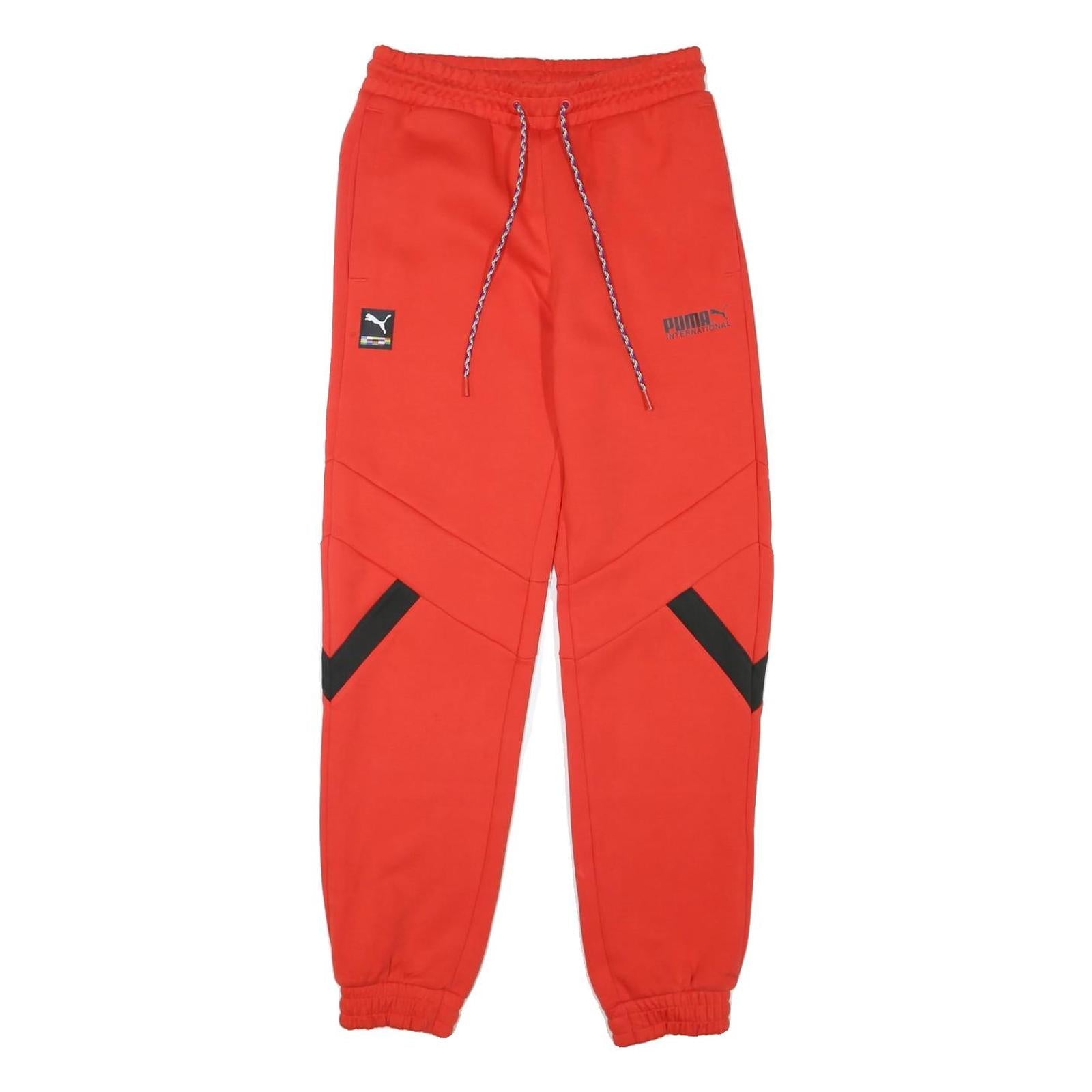 PUMA Mens Joggers Red Slim Tapered S W30 L29 Sportswear Casual Bottoms Refurbished - N/A refurbished available on Cerqular