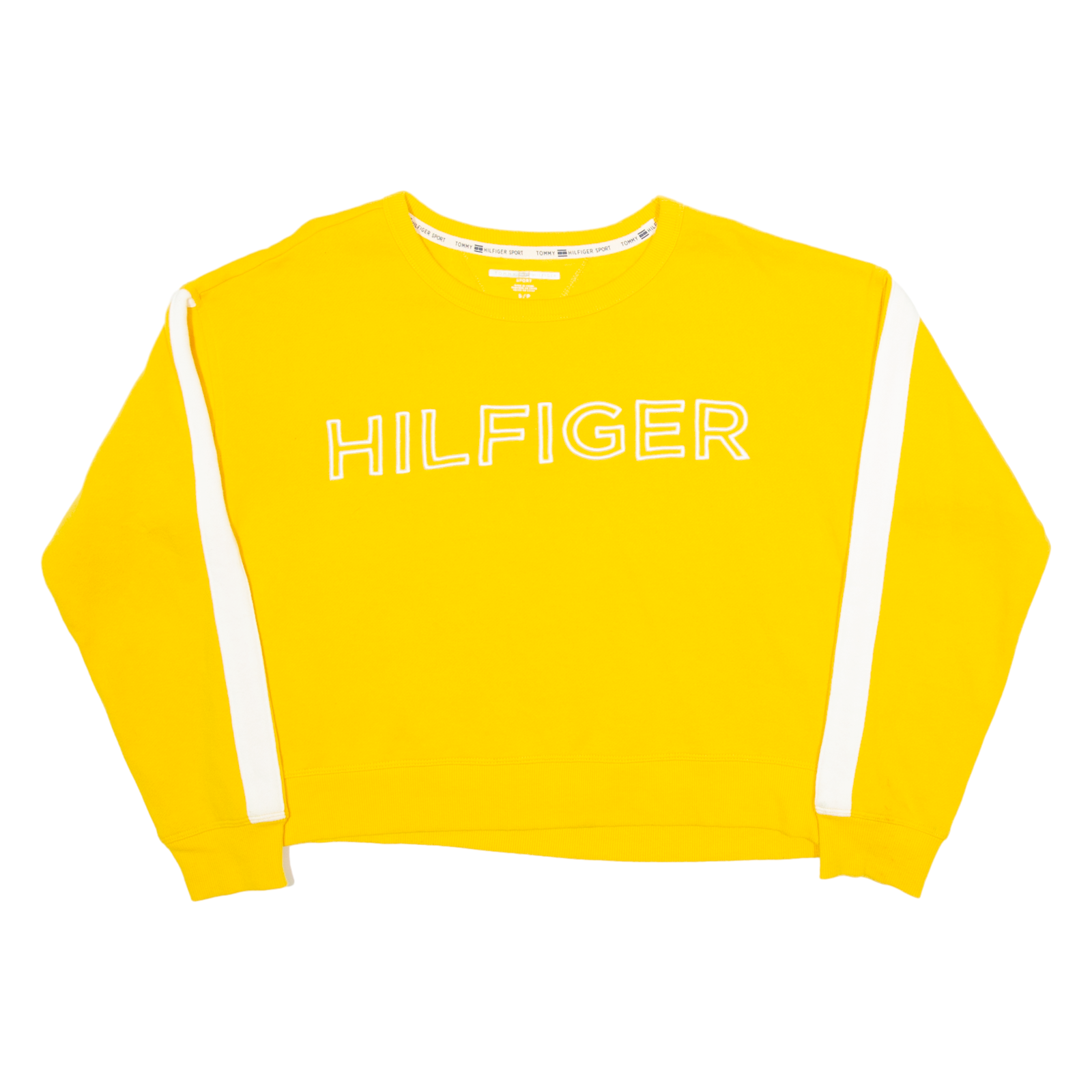 TOMMY HILFIGER Crop Womens Sweatshirt Yellow S Refurbished - N/A refurbished available on Cerqular