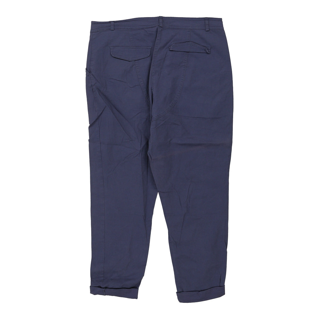 Rainbow Trousers - 34W UK 16 Navy Cotton Refurbished - Thrifted (note: this is a term often used to describe second- refurbished available on Cerqular