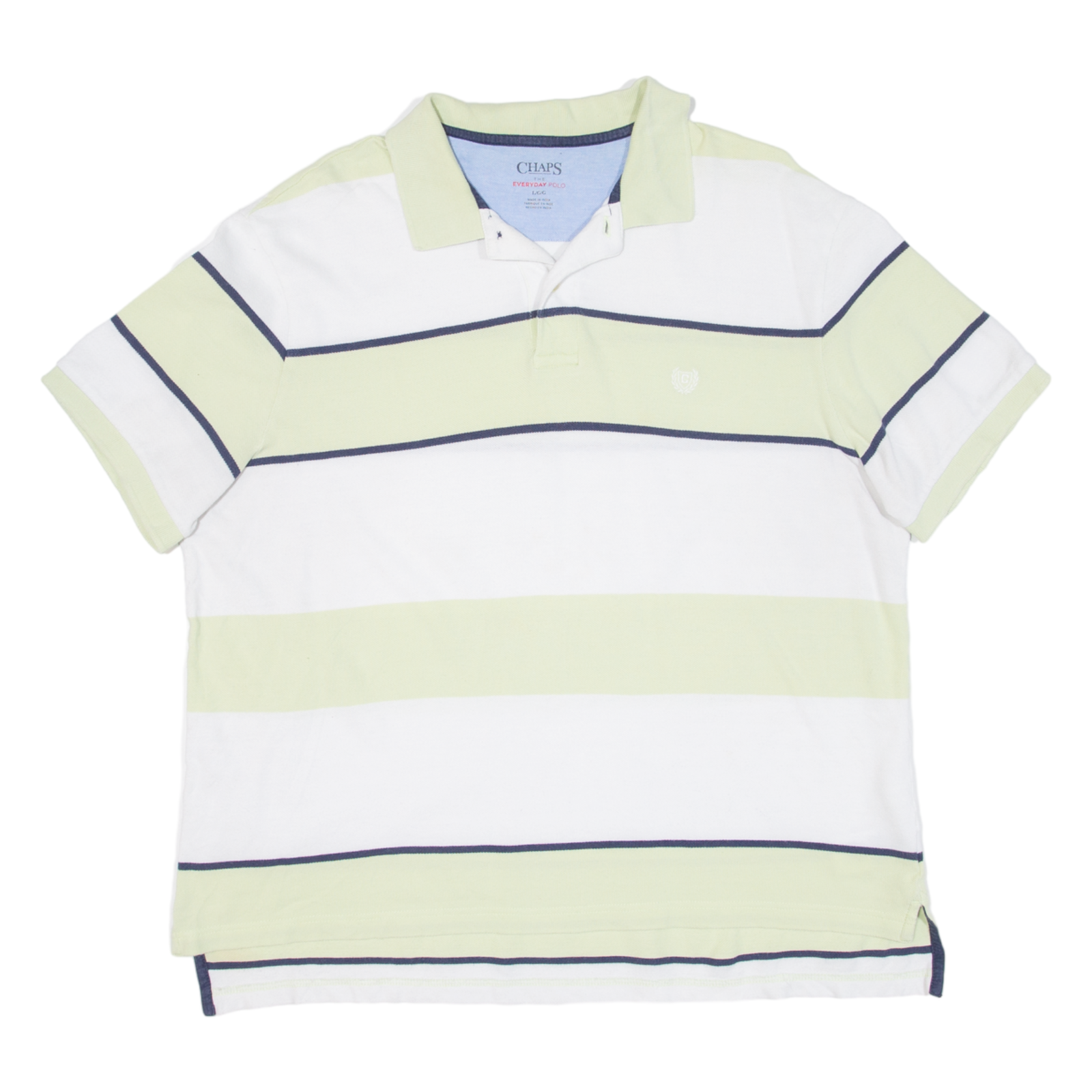 CHAPS Mens Polo Shirt Green Striped L Refurbished - N/A refurbished available on Cerqular