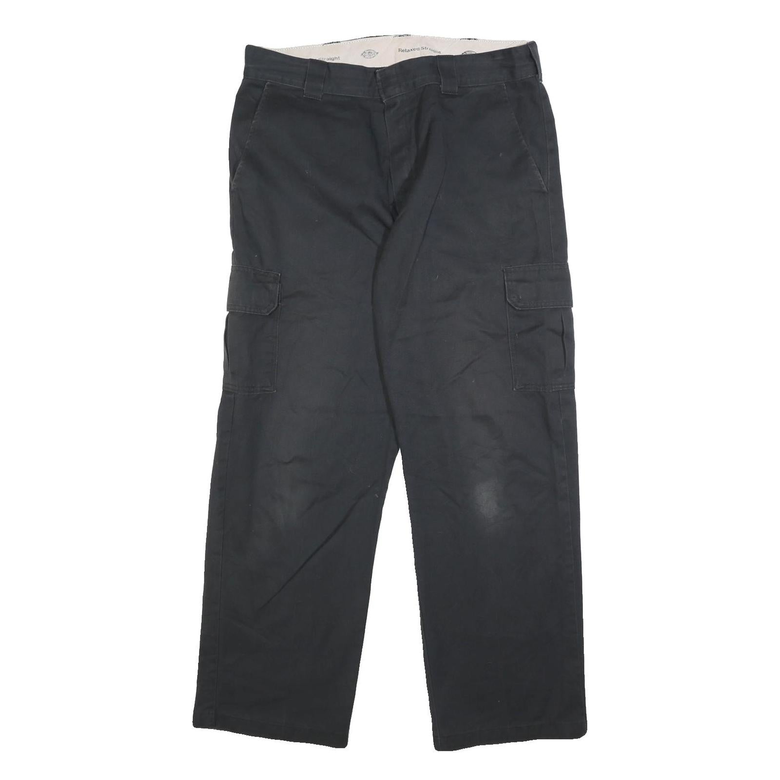 DICKIES Mens Cotton Blend Black Relaxed Straight Trousers W35 L32 Casual Refurbished - N/A refurbished available on Cerqular