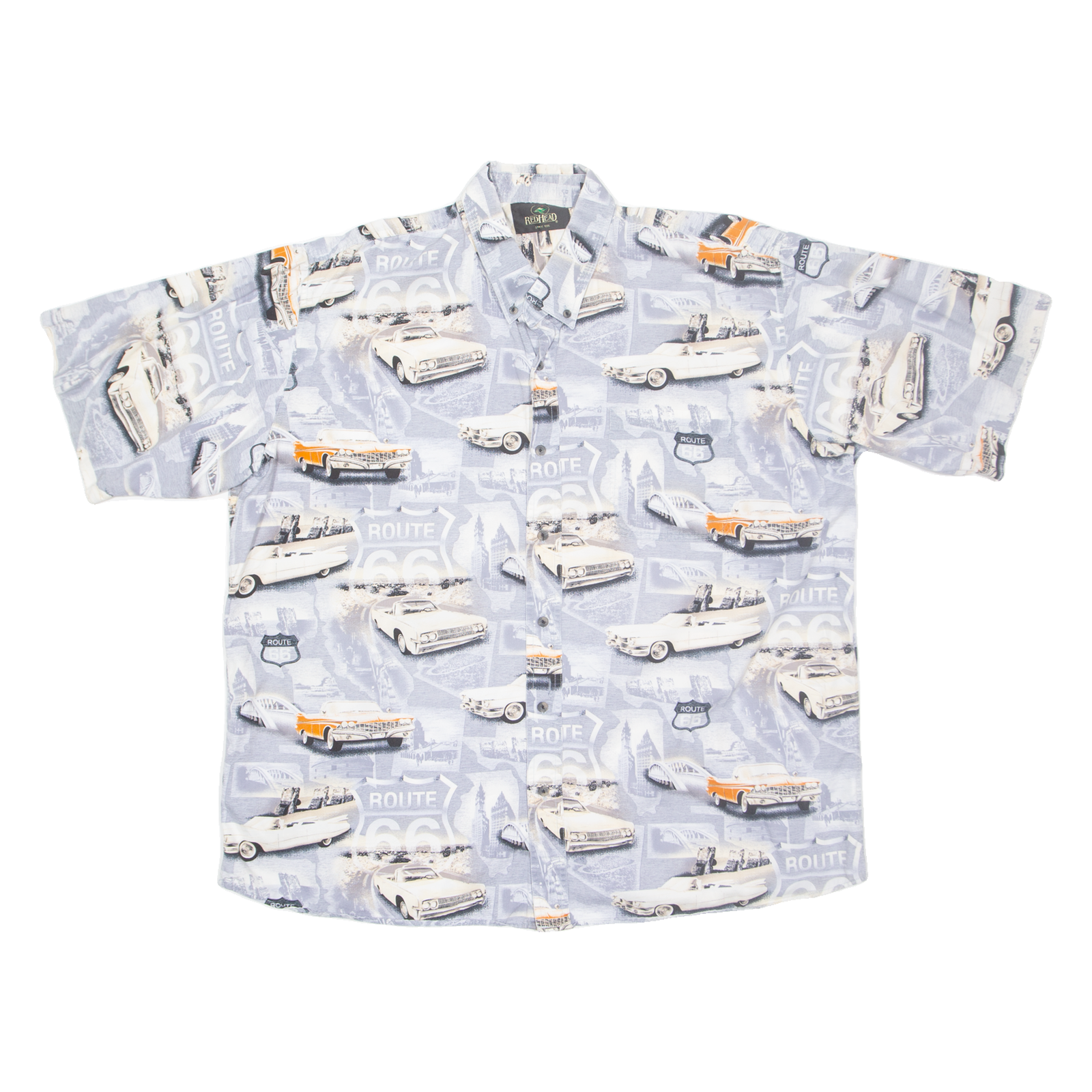 REDHEAD Mens Shirt Grey Crazy Pattern 2XL Refurbished - N/A refurbished available on Cerqular