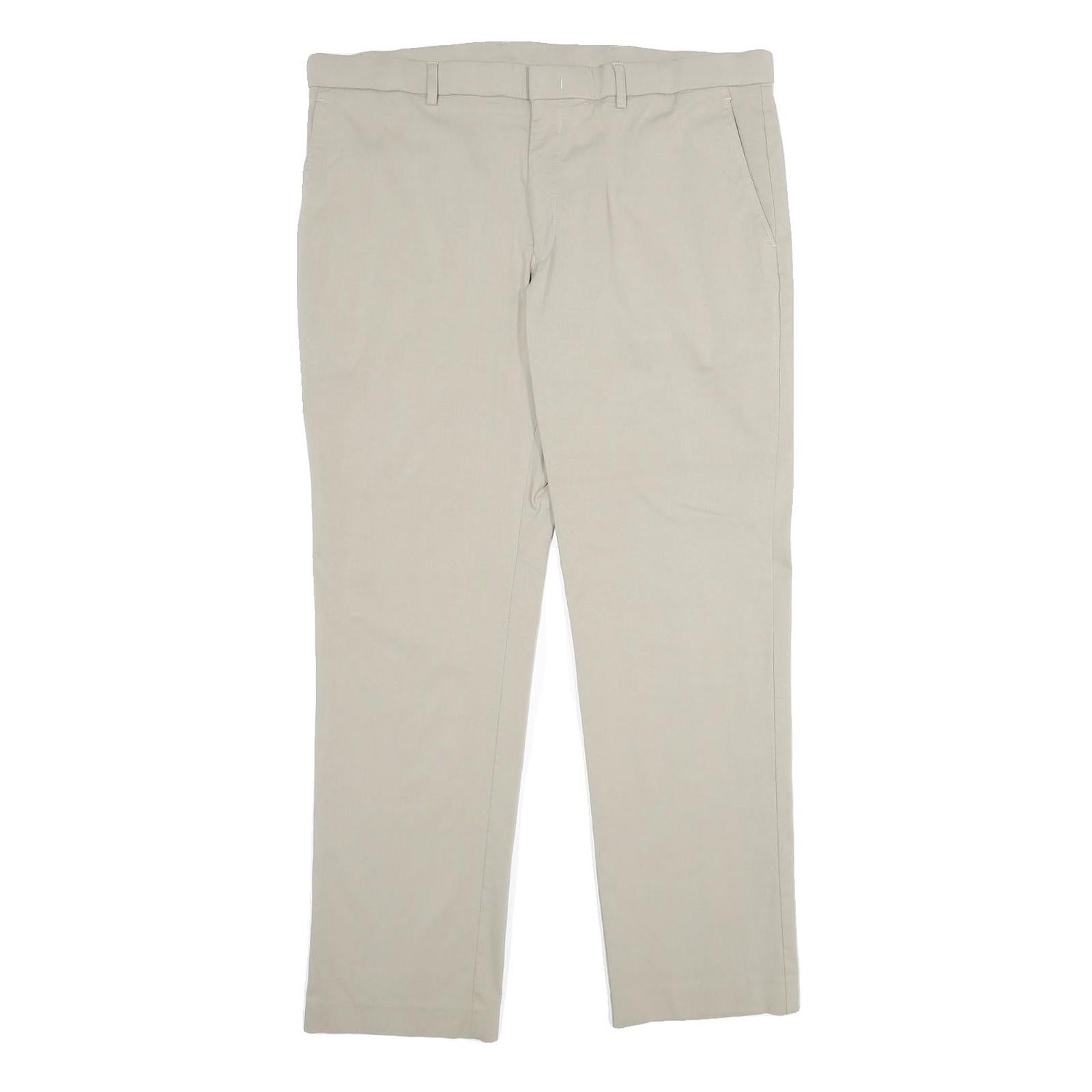 TOMMY HILFIGER Mens Beige Regular Fit Straight Leg Trousers W38 L30 Smart Casual Refurbished - N/A refurbished available on Cerqular