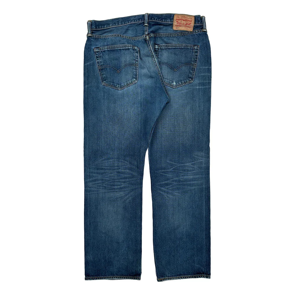 Levis Jeans - 36W 30L Blue Cotton Refurbished - Thrifted (note: this is a term often used to describe second- refurbished available on Cerqular