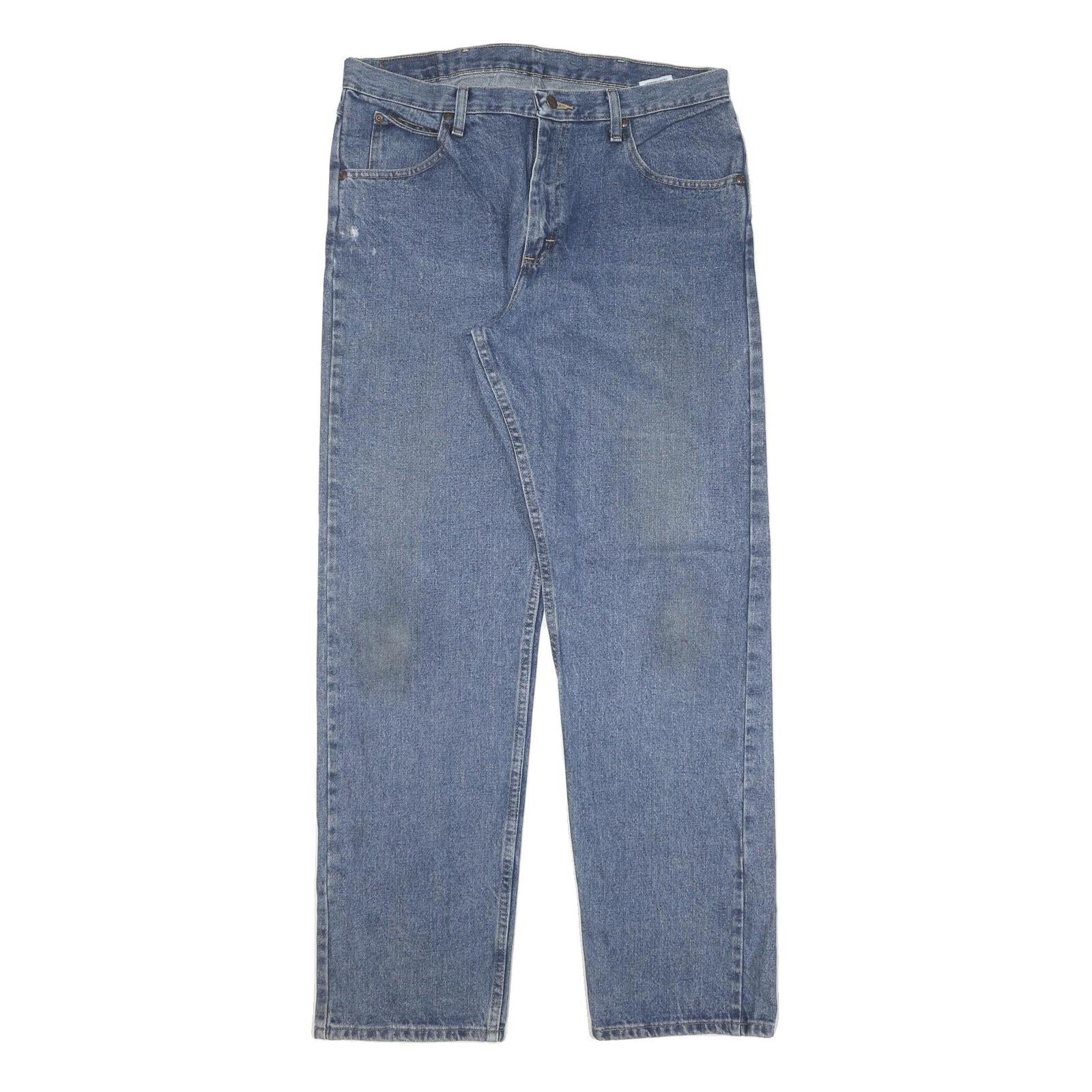 WRANGLER Mens Regular Fit Straight Leg Denim Medium Wash W34 L33 Classic Zip Refurbished - N/A refurbished available on Cerqular