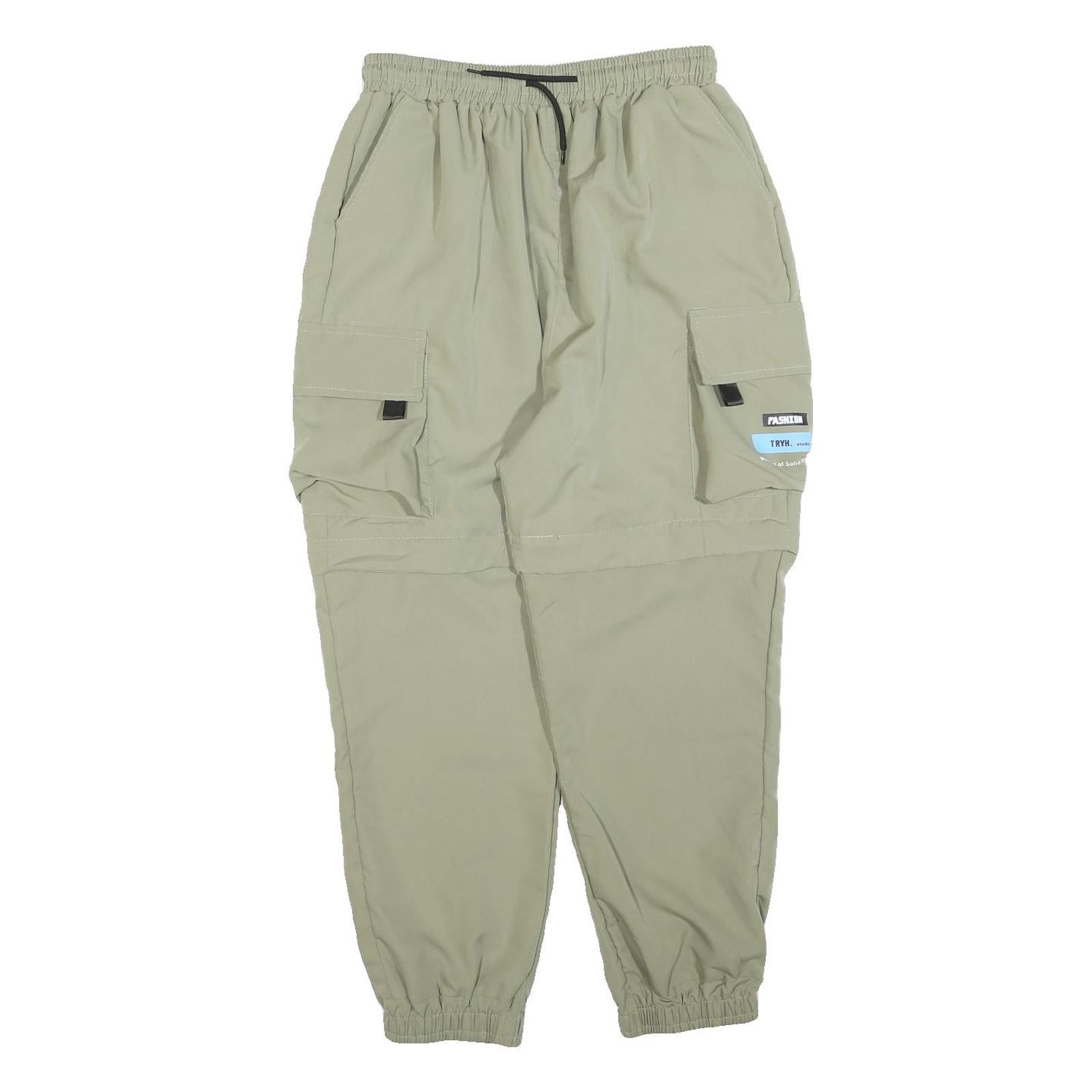 Womens Polyester Blend Relaxed Fit Cargo Trousers Beige W28 L26 Drawstring Waist Refurbished - N/A refurbished available on Cerqular