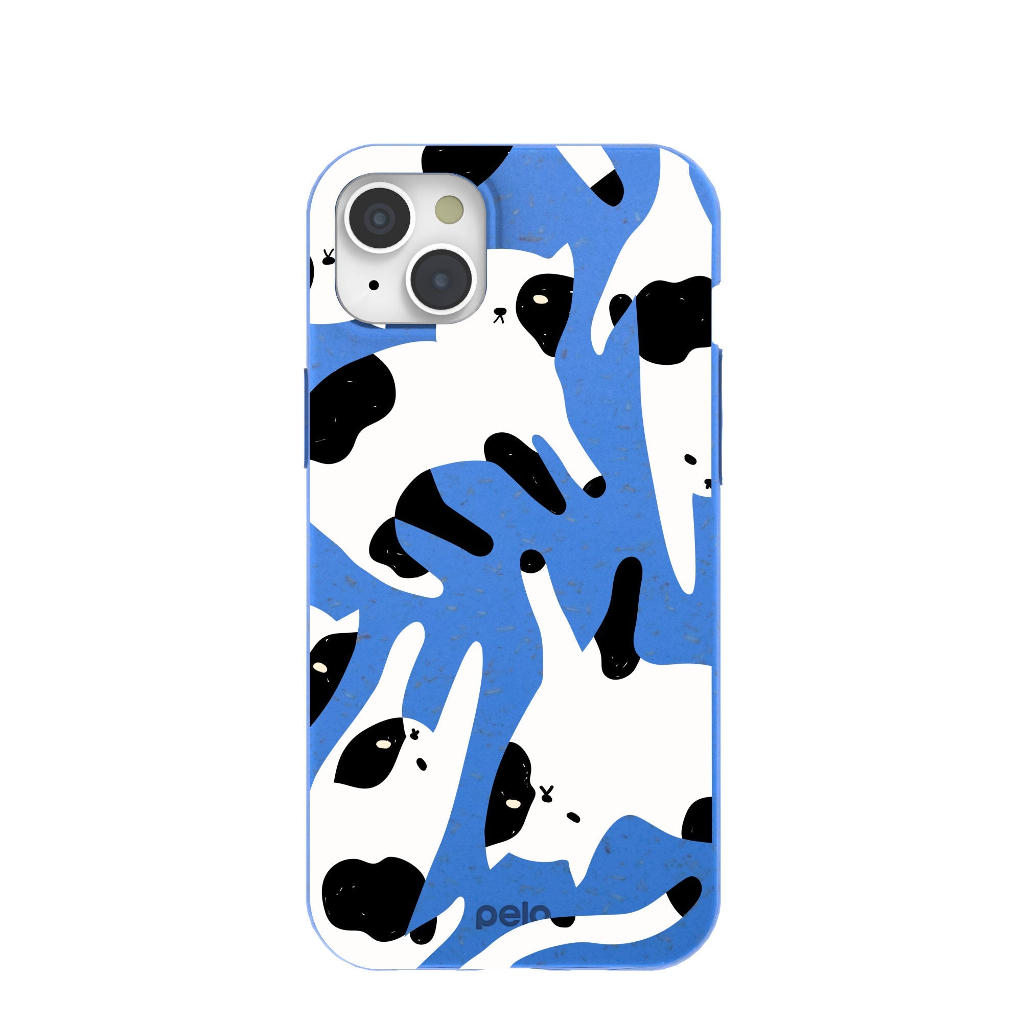 Electric Blue Cat Cow iPhone 15 Plus Case Refurbished - Pela Case refurbished available on Cerqular