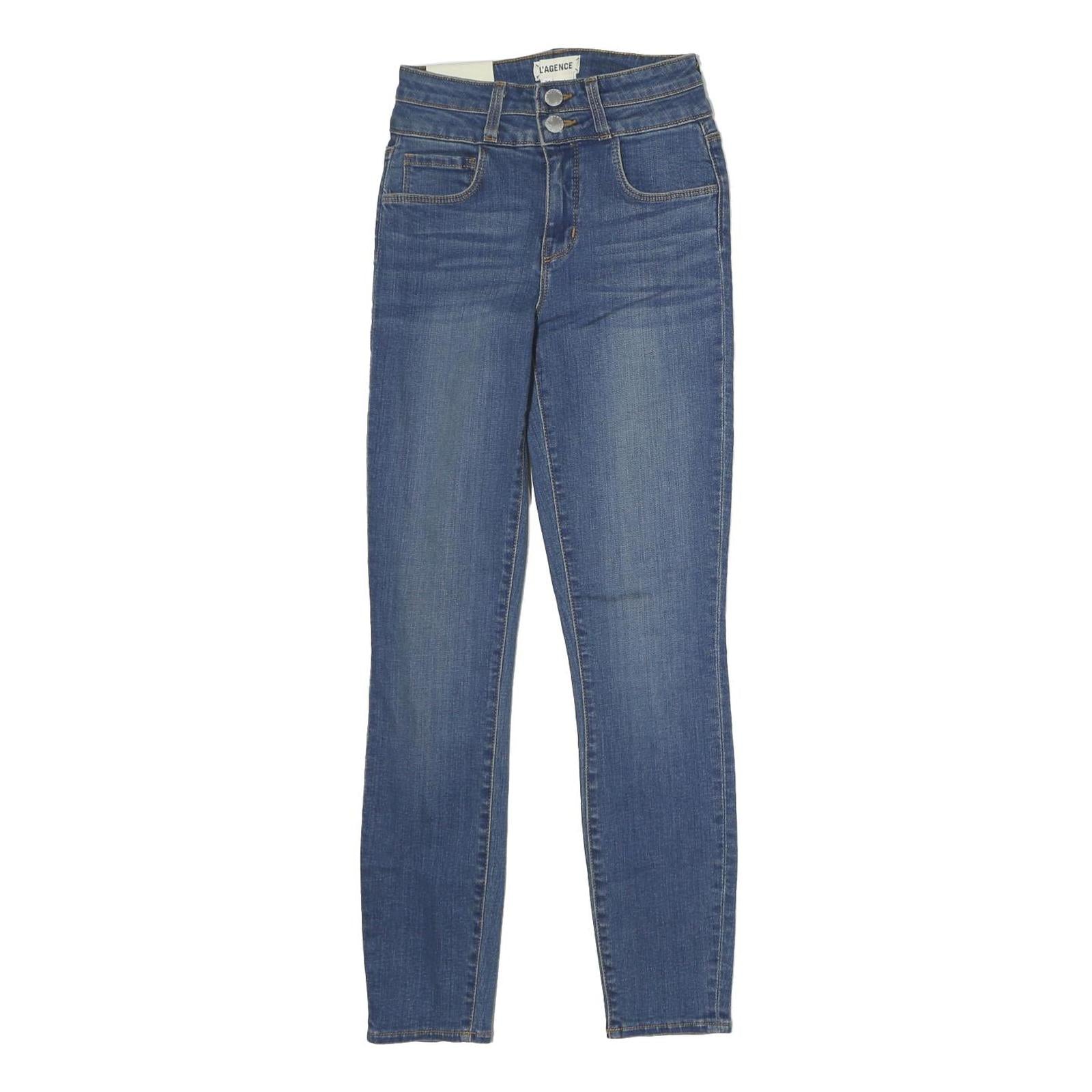 L'AGENCE Womens Jeans Blue Slim Skinny Denim Medium W24 L27 Stylish Zip Closure Refurbished - N/A refurbished available on Cerqular