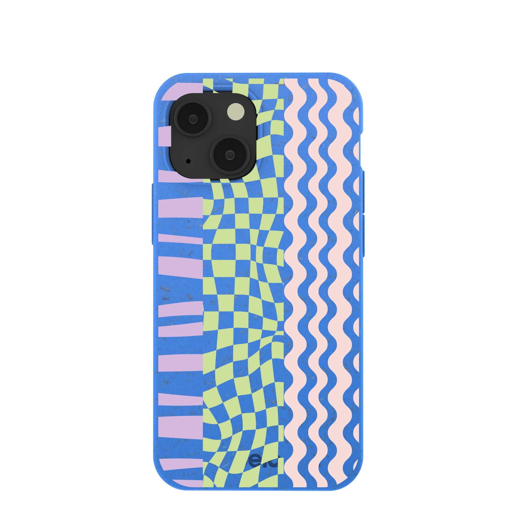 Electric Blue Mixed Up iPhone 13 Mini Case Refurbished - Pela Case refurbished available on Cerqular