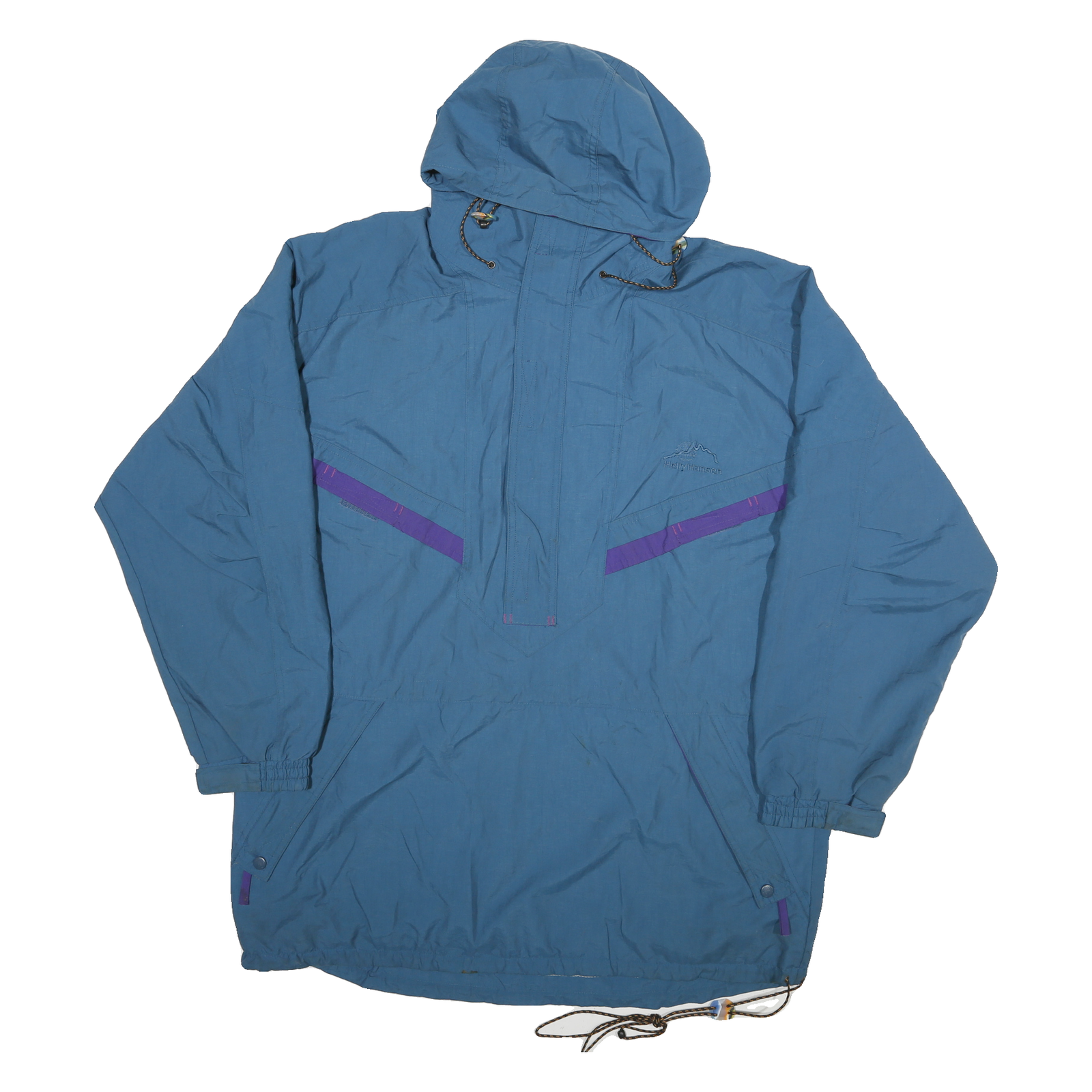 HELLY HANSEN Mens Blue & Purple Outdoor Jacket L Polyester Blend Pullover Zip Refurbished - N/A refurbished available on Cerqular