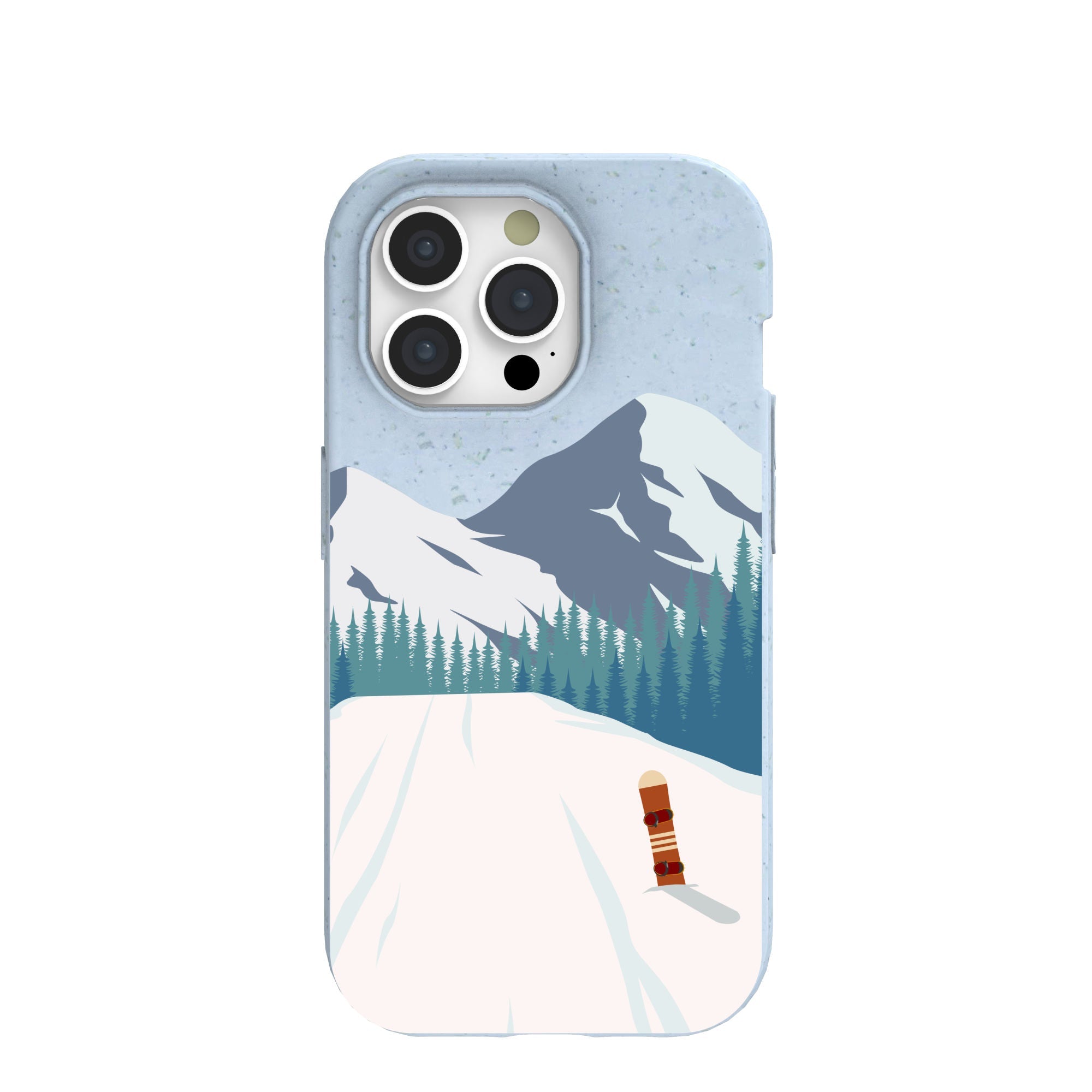 Powder Blue Shredding Peaks iPhone 15 Pro Case Refurbished - Pela Case refurbished available on Cerqular