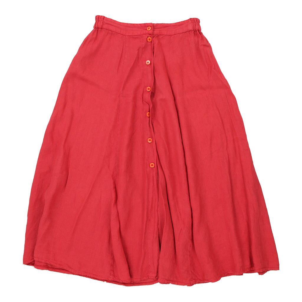 Aria Di Provenza Maxi Skirt - 29W UK 10 Pink Cotton Refurbished - Thrifted (note: this is a term often used to describe second- refurbished available on Cerqular