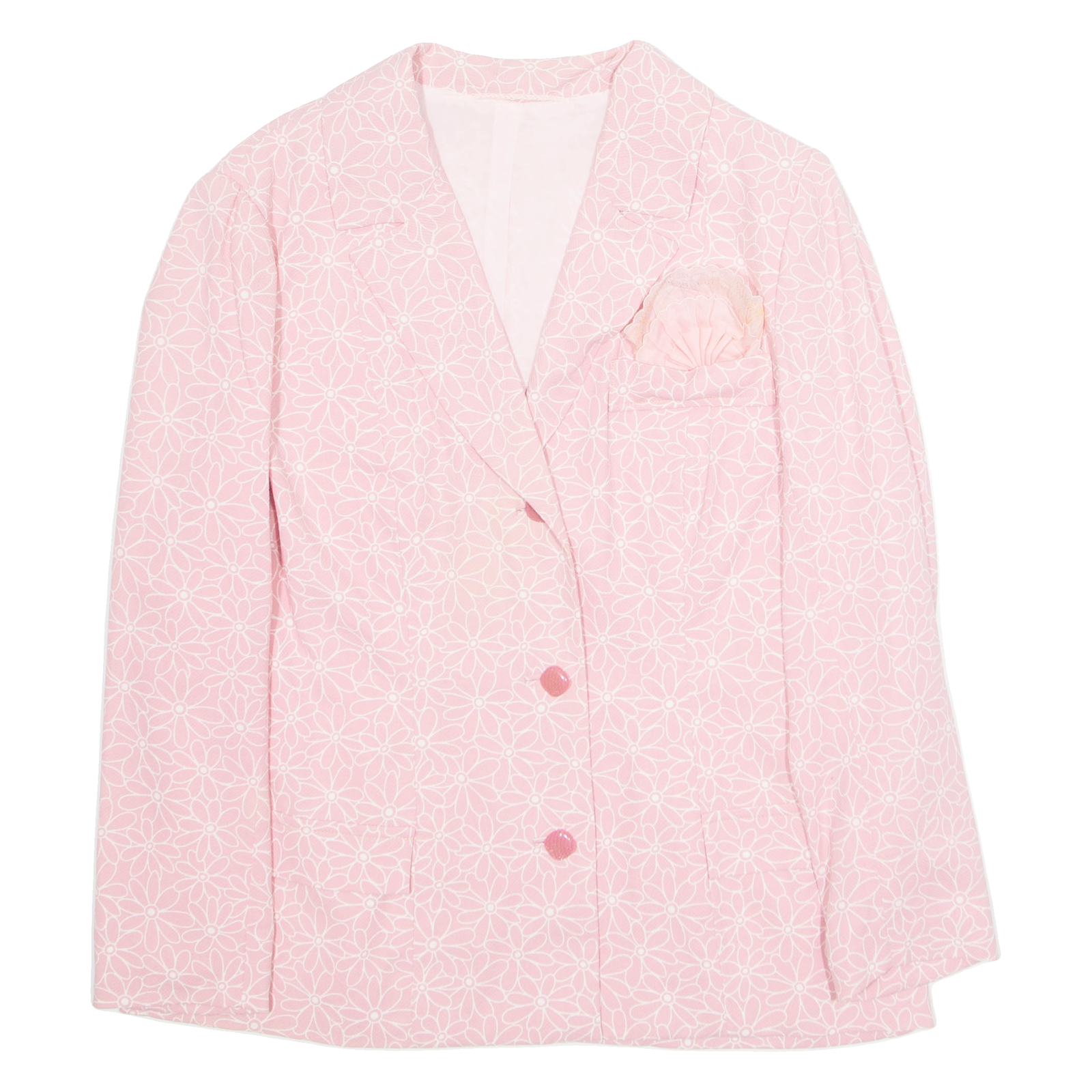 Womens Blazer Jacket Pink Floral L Refurbished - N/A refurbished available on Cerqular