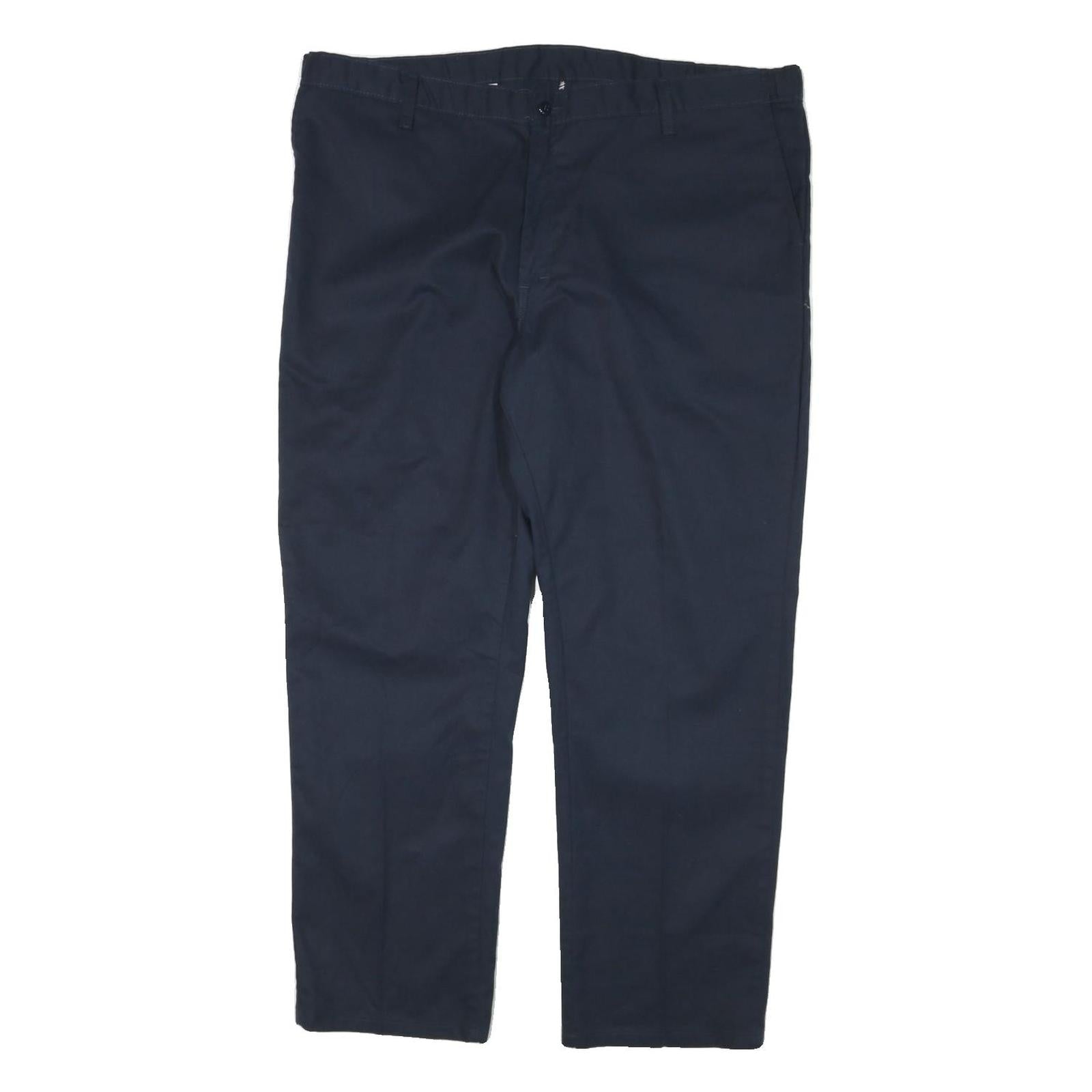 DICKIES Mens Cotton Blend Navy Regular Fit Straight Leg Trousers W42 L29 Refurbished - N/A refurbished available on Cerqular