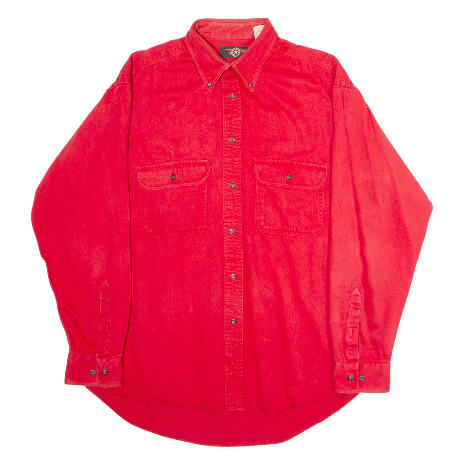 AMERICAN OUTPOST Mens Plain Shirt Red 90s Long Sleeve L Refurbished - N/A refurbished available on Cerqular