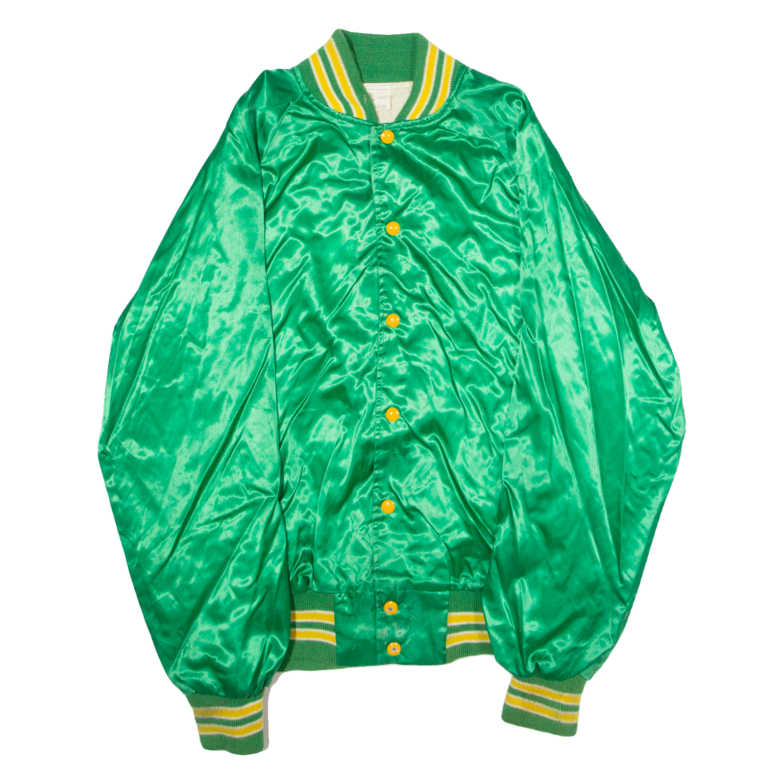 WNAP Stereo 93 Mens Bomber Jacket Green Satin Nylon 80s USA M Refurbished - N/A refurbished available on Cerqular