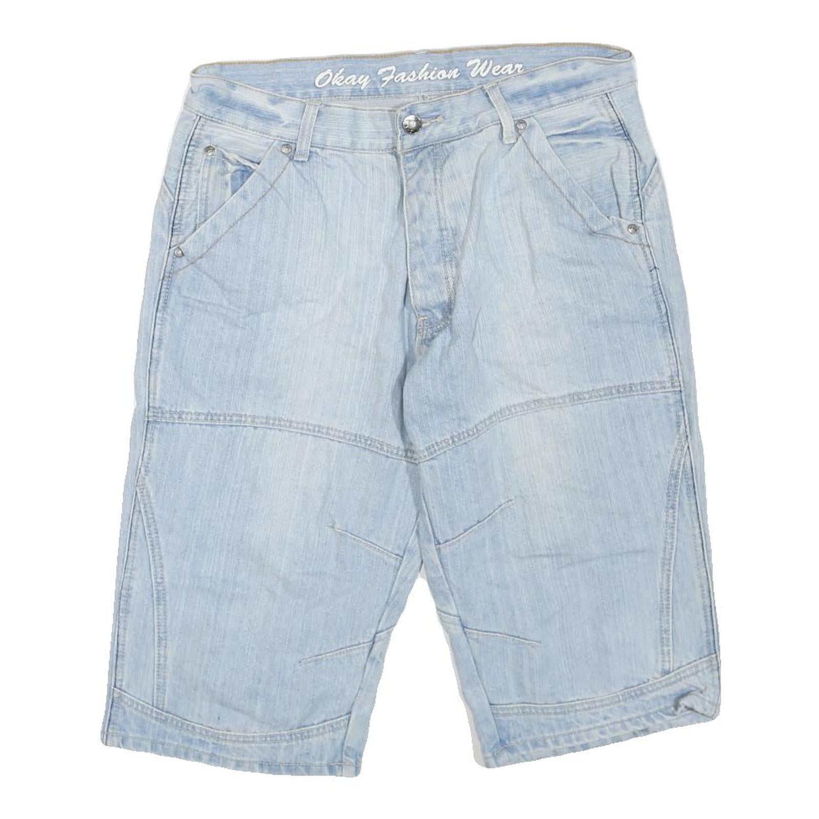 OKAY FASHION WEAR Mens Shorts Blue Casual M W34 Cotton Blend Refurbished - N/A refurbished available on Cerqular