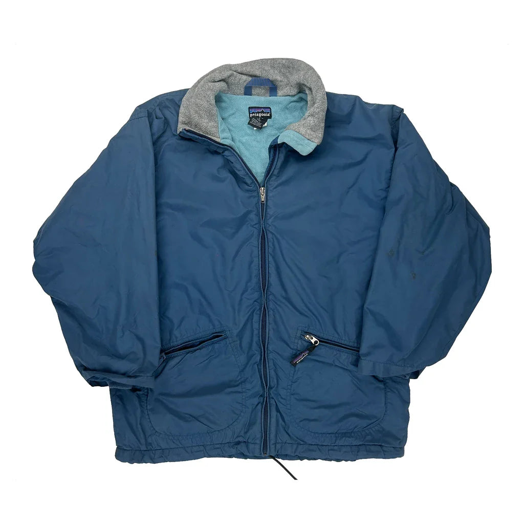 Patagonia Jacket - Large Blue Polyester Refurbished - Thrifted (note: this is a term often used to describe second- refurbished available on Cerqular