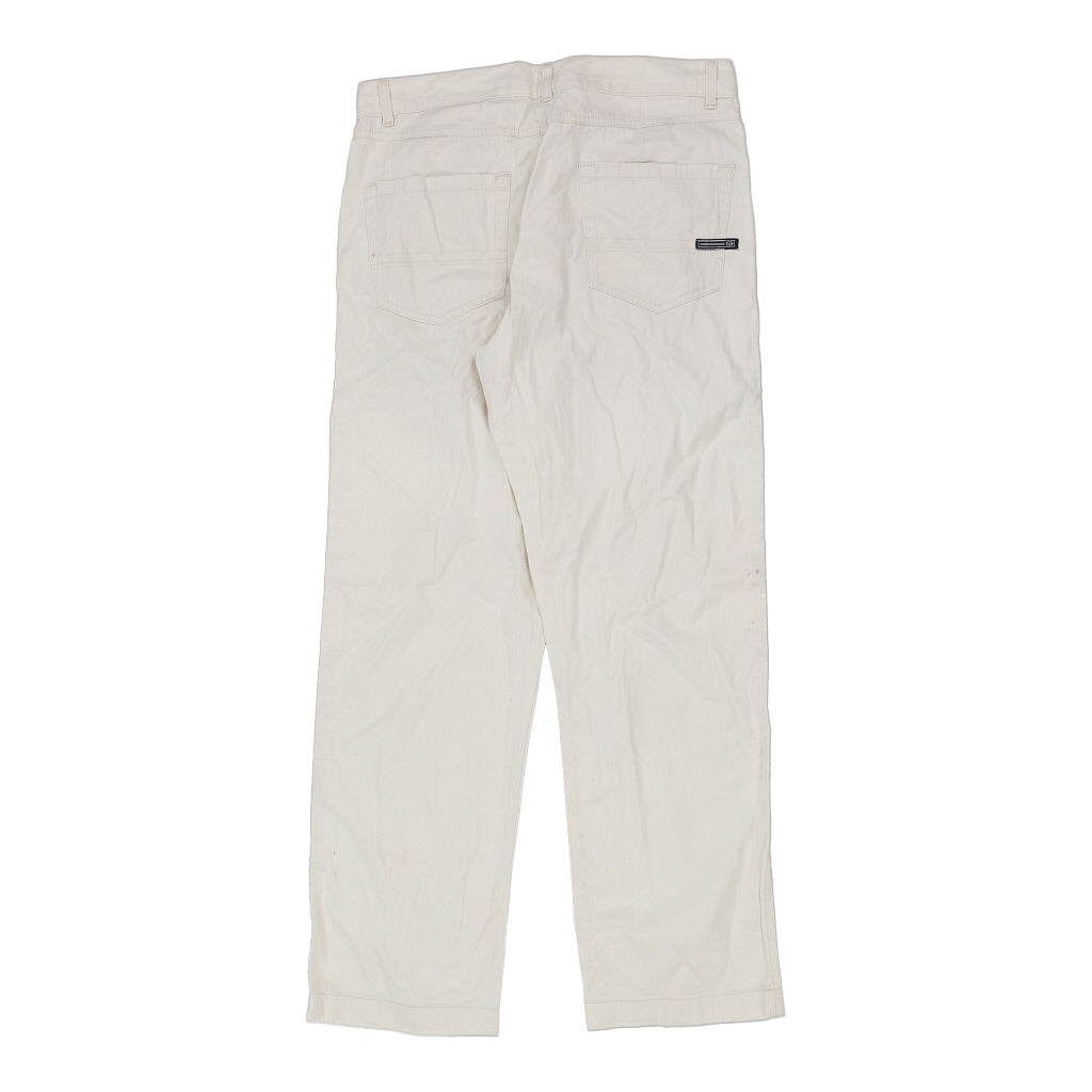 Sergio Tacchini Trousers - 34W 31L White Cotton Refurbished - Thrifted (note: this is a term often used to describe second- refurbished available on Cerqular