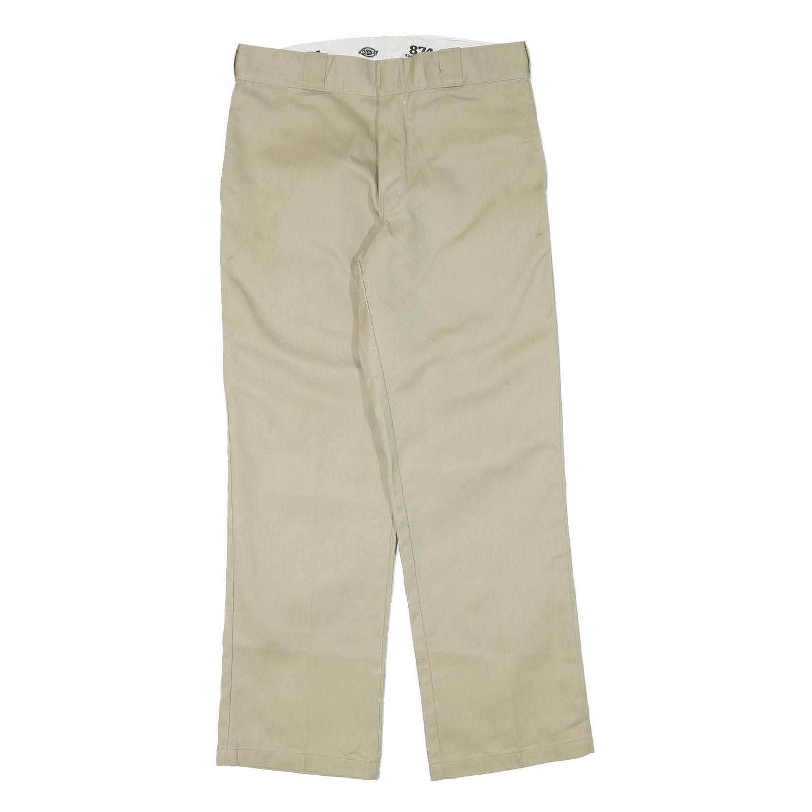 DICKIES Mens Regular Fit Beige Cotton Blend Zip Trousers W32 L30 Classic Refurbished - N/A refurbished available on Cerqular
