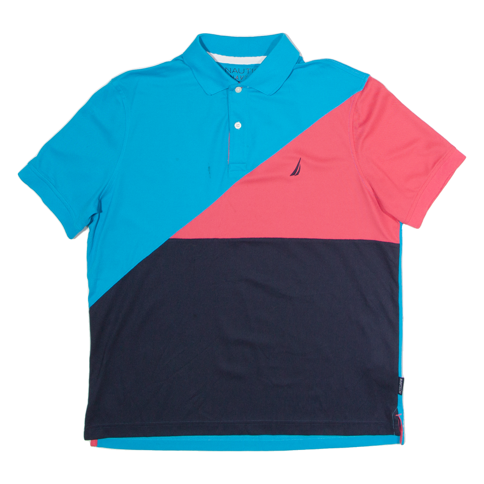 NAUTICA Mens Polo Shirt Blue Colourblock M Refurbished - N/A refurbished available on Cerqular
