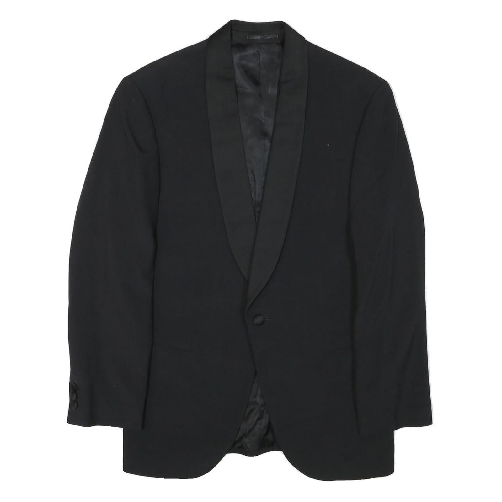 CONCORD Mens Black Wool Blend Tailored Jacket S Button Closure Plain Refurbished - N/A refurbished available on Cerqular