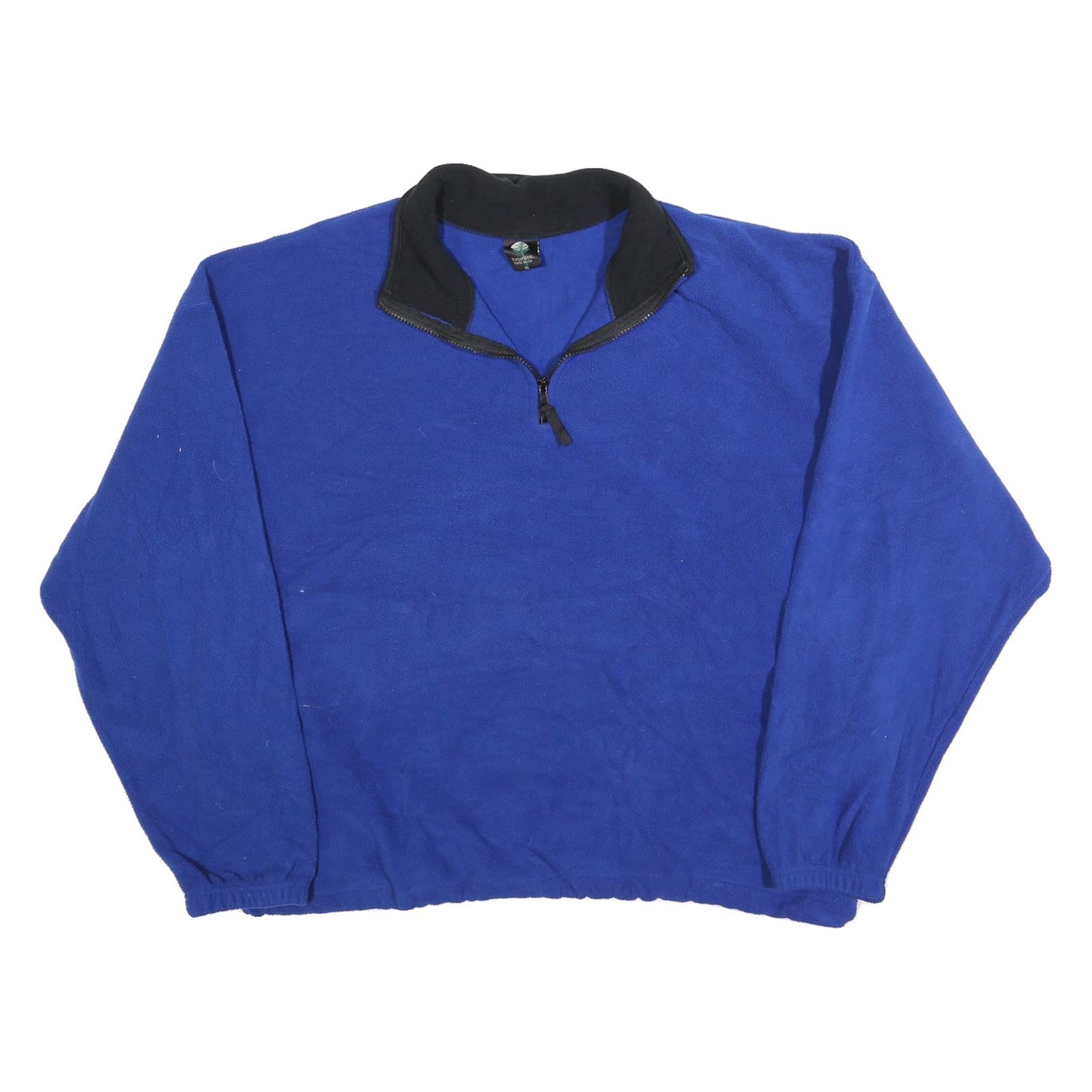 TIMBERWEAR Mens Blue & Black Pullover Plain 1/4 Zip Jumper Polyester XL Relaxed Refurbished - N/A refurbished available on Cerqular