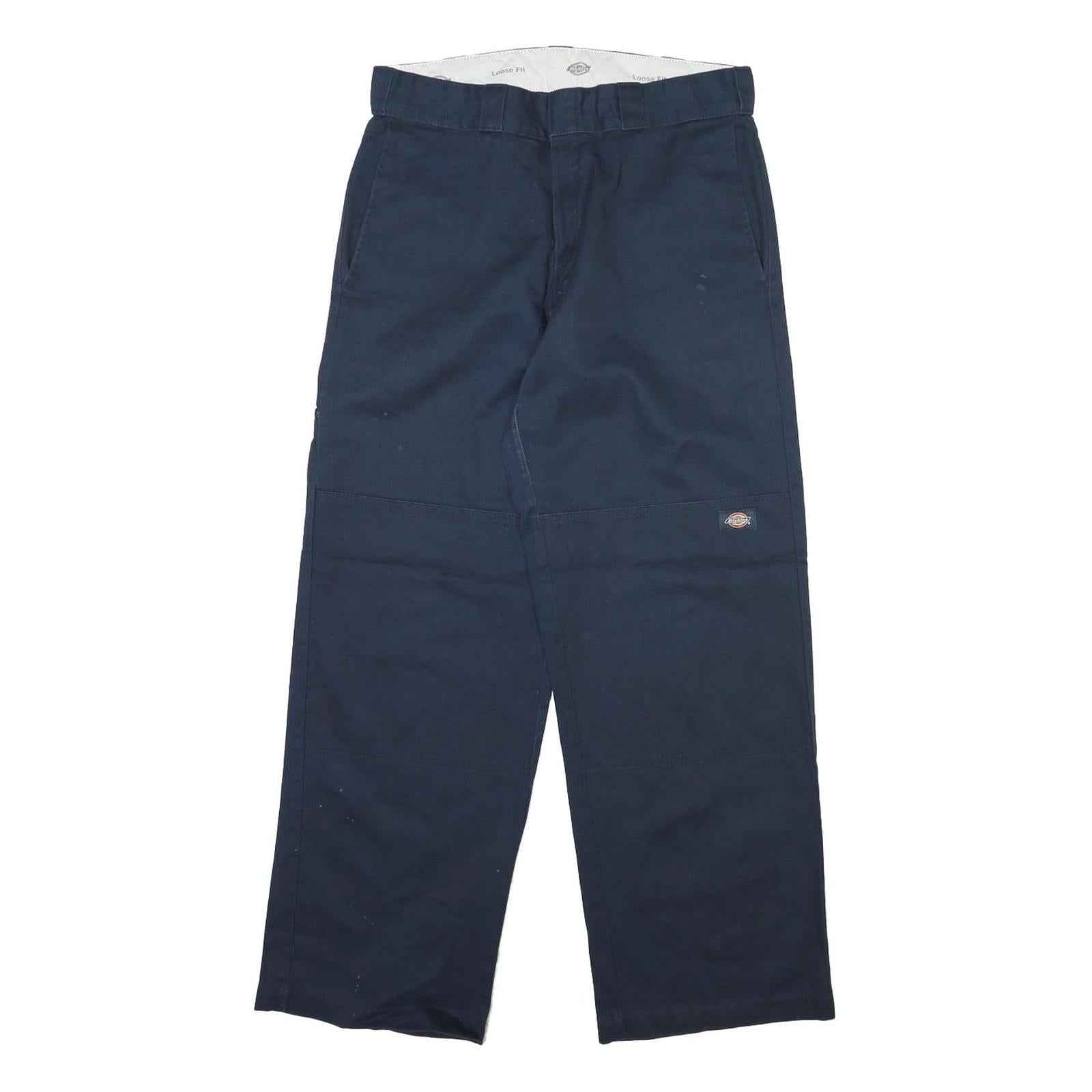 DICKIES Mens Cotton Blend Navy Regular Fit Straight Leg Trousers W32 L30 Refurbished - N/A refurbished available on Cerqular
