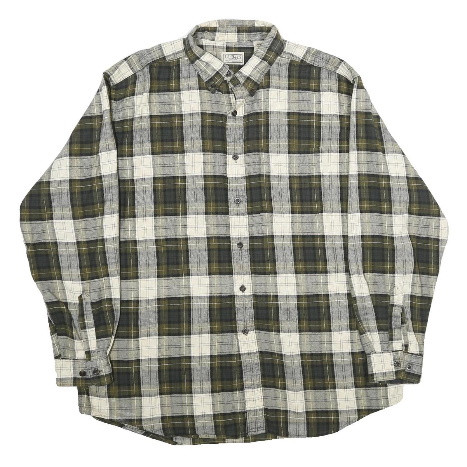 Buy LL BEAN Mens Green & Grey Plaid Cotton Shirt L Button-Down Casual Long Sleeve Refurbished - $51.99 LL BEAN Mens Green & Grey Plaid Cotton Shirt L Button-Down Casual Long Sleeve Refurbished - N/A refurbished available on Cerqular