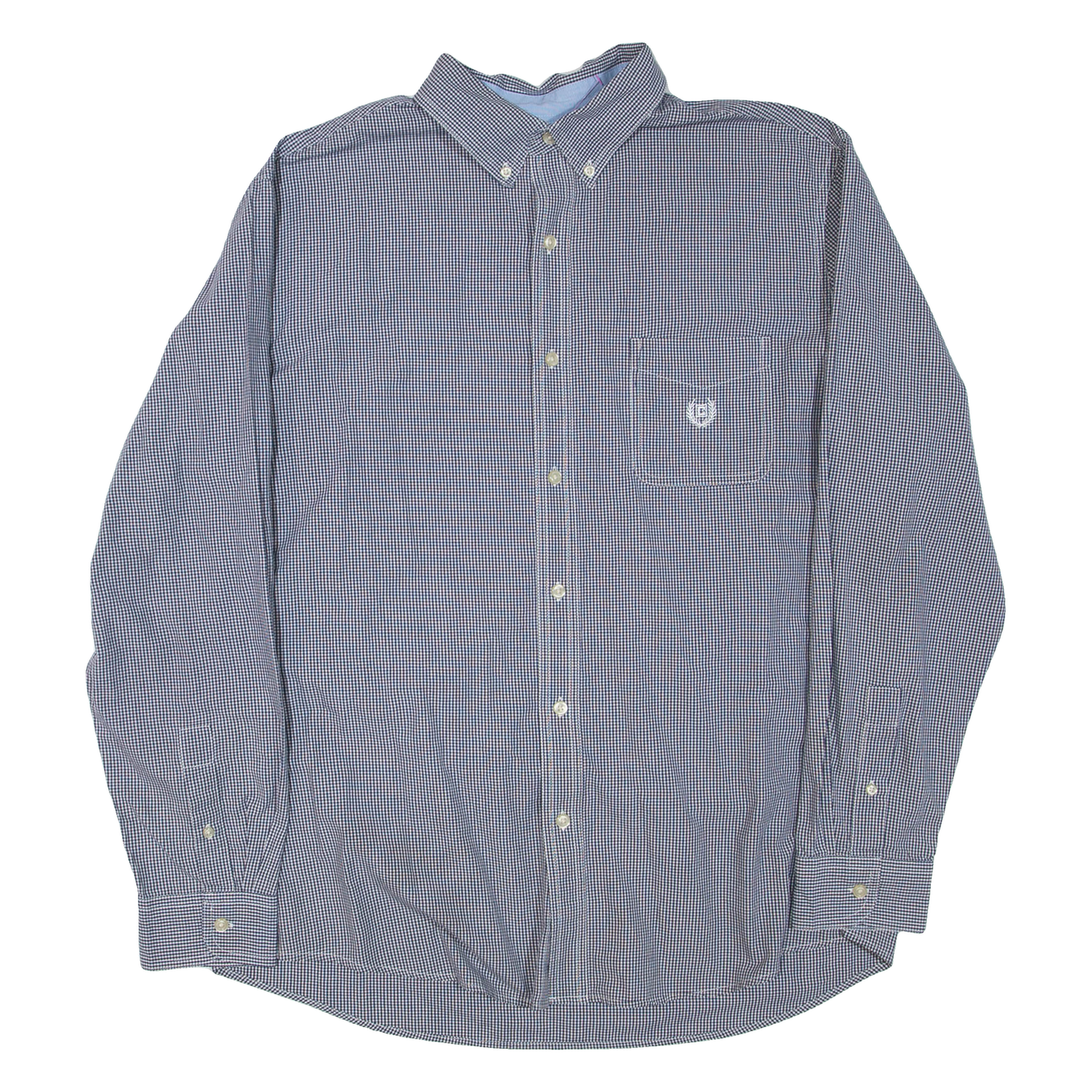 CHAPS Mens Shirt Blue Gingham Long Sleeve XL Refurbished - N/A refurbished available on Cerqular