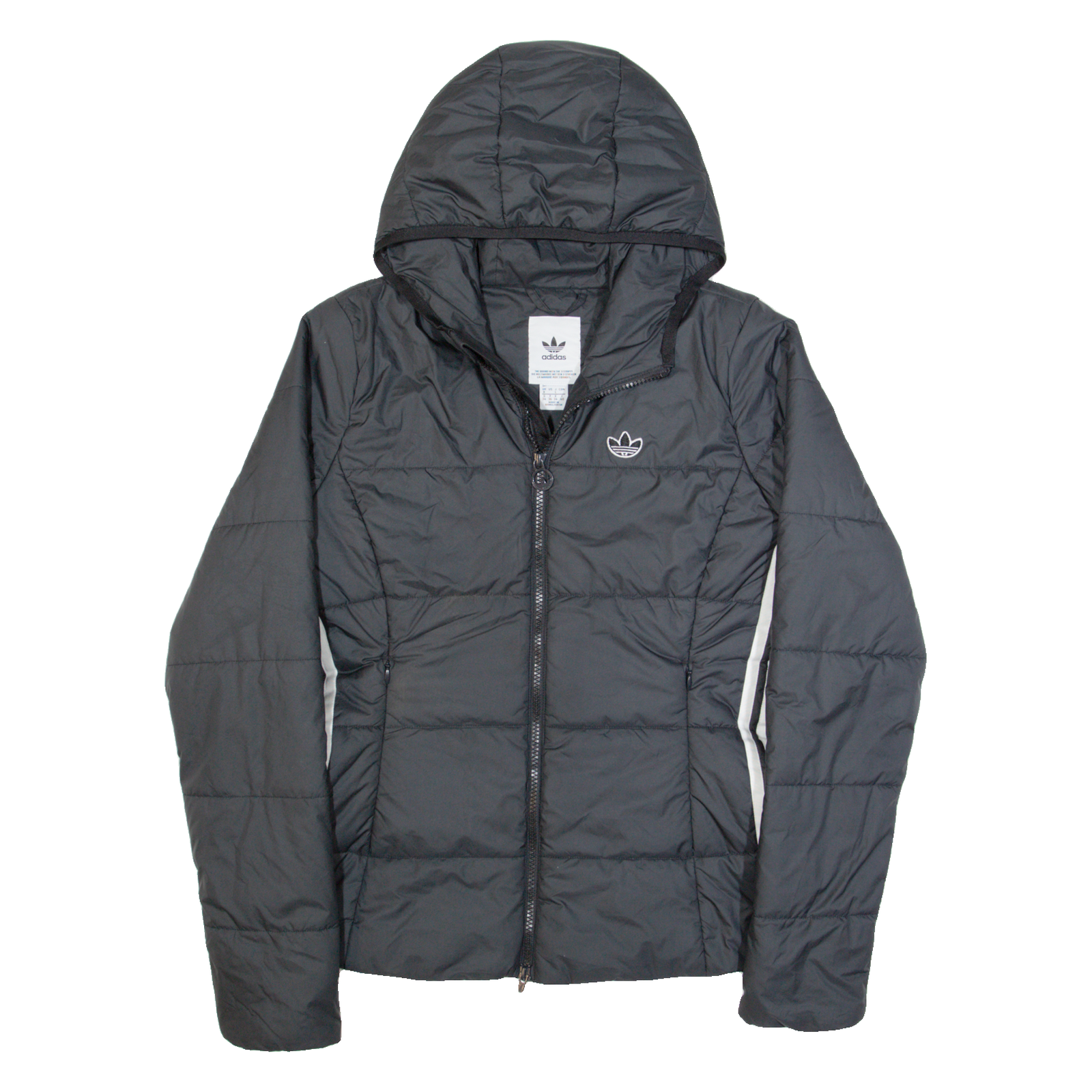 ADIDAS Womens Puffer Jacket Black Hooded UK 8 Refurbished - N/A refurbished available on Cerqular