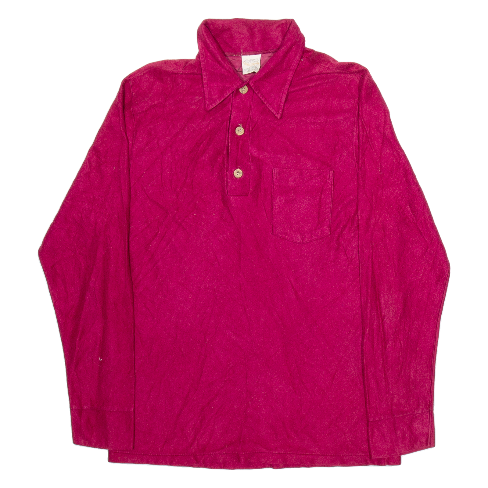 ORO Womens Plain Shirt Red Long Sleeve L Refurbished - N/A refurbished available on Cerqular