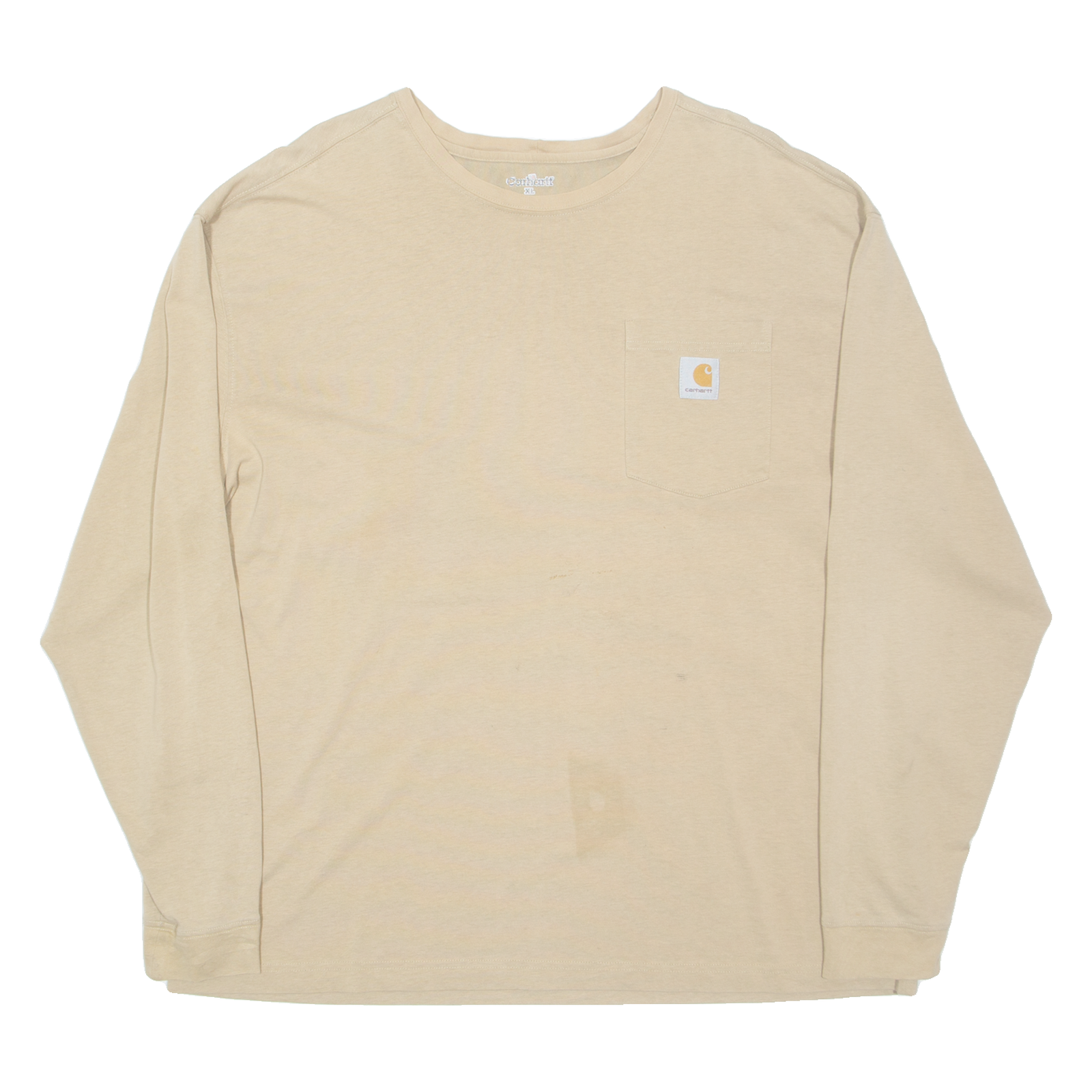 CARHARTT Mens T-Shirt Cream Long Sleeve XL Refurbished - N/A refurbished available on Cerqular